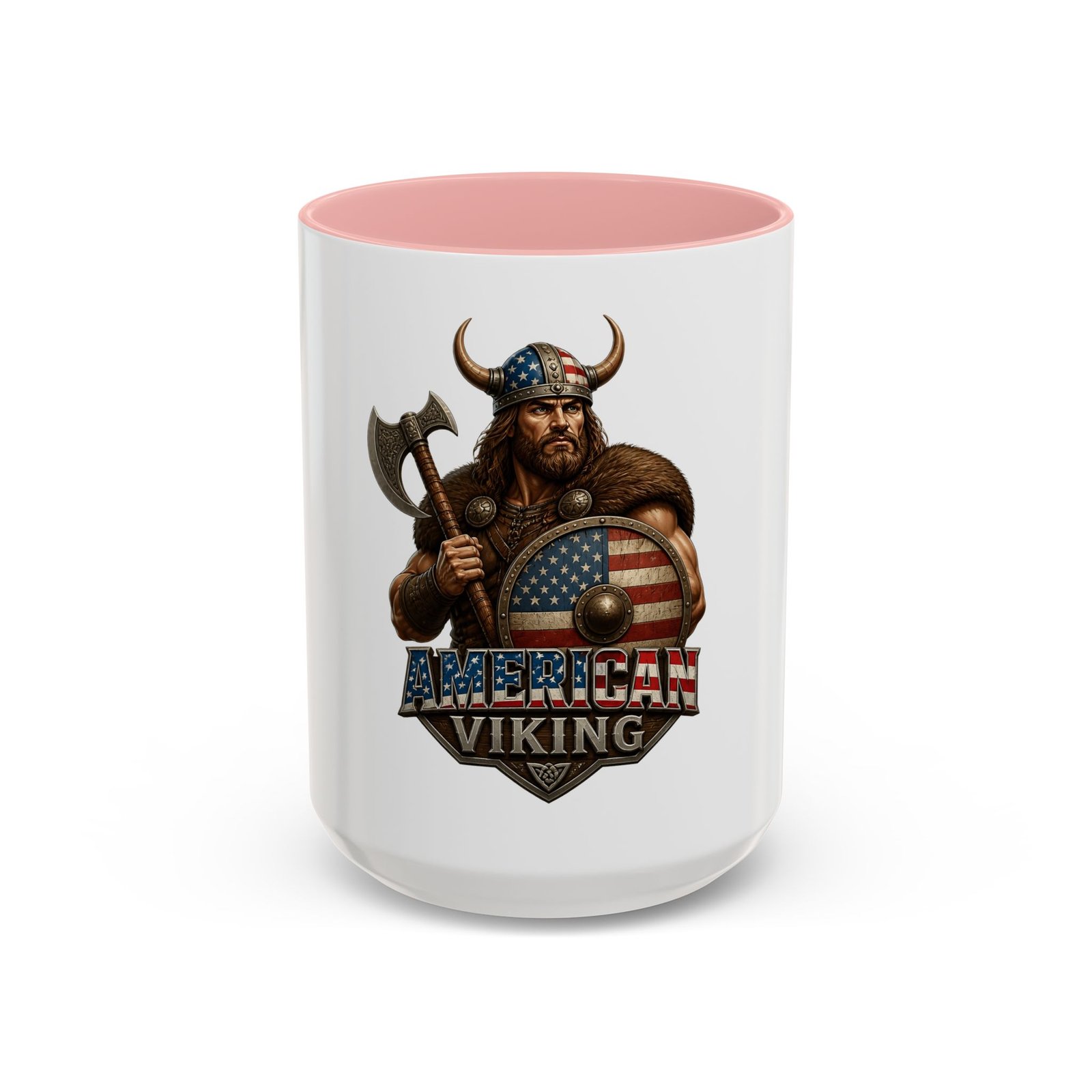 American Viking Coffee Mug – Patriotic Viking Shield Accent Mug (11/15 oz) - Image 25