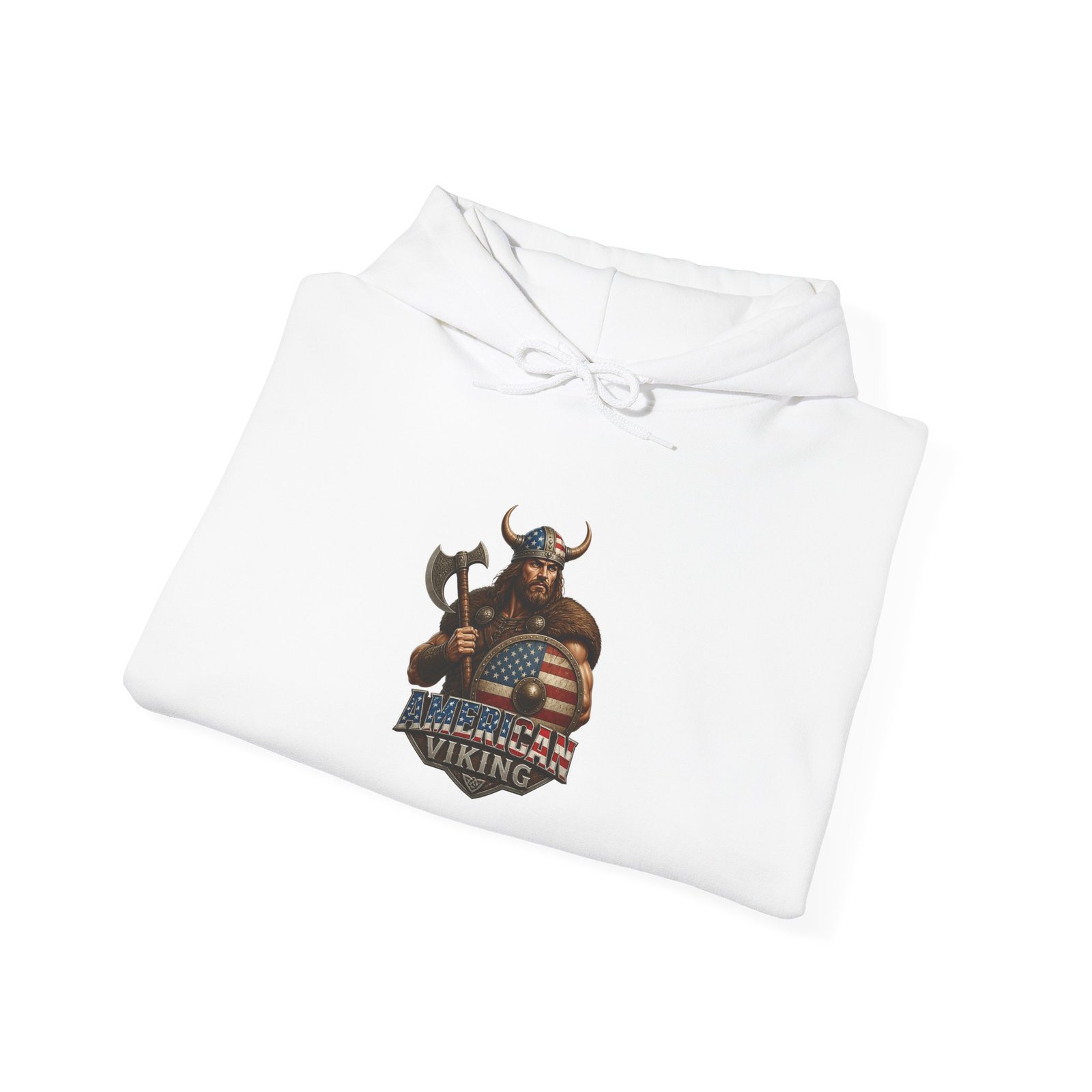 American Viking Graphic Hoodie – Braveheart Axe Logo Sweatshirt - Image 4