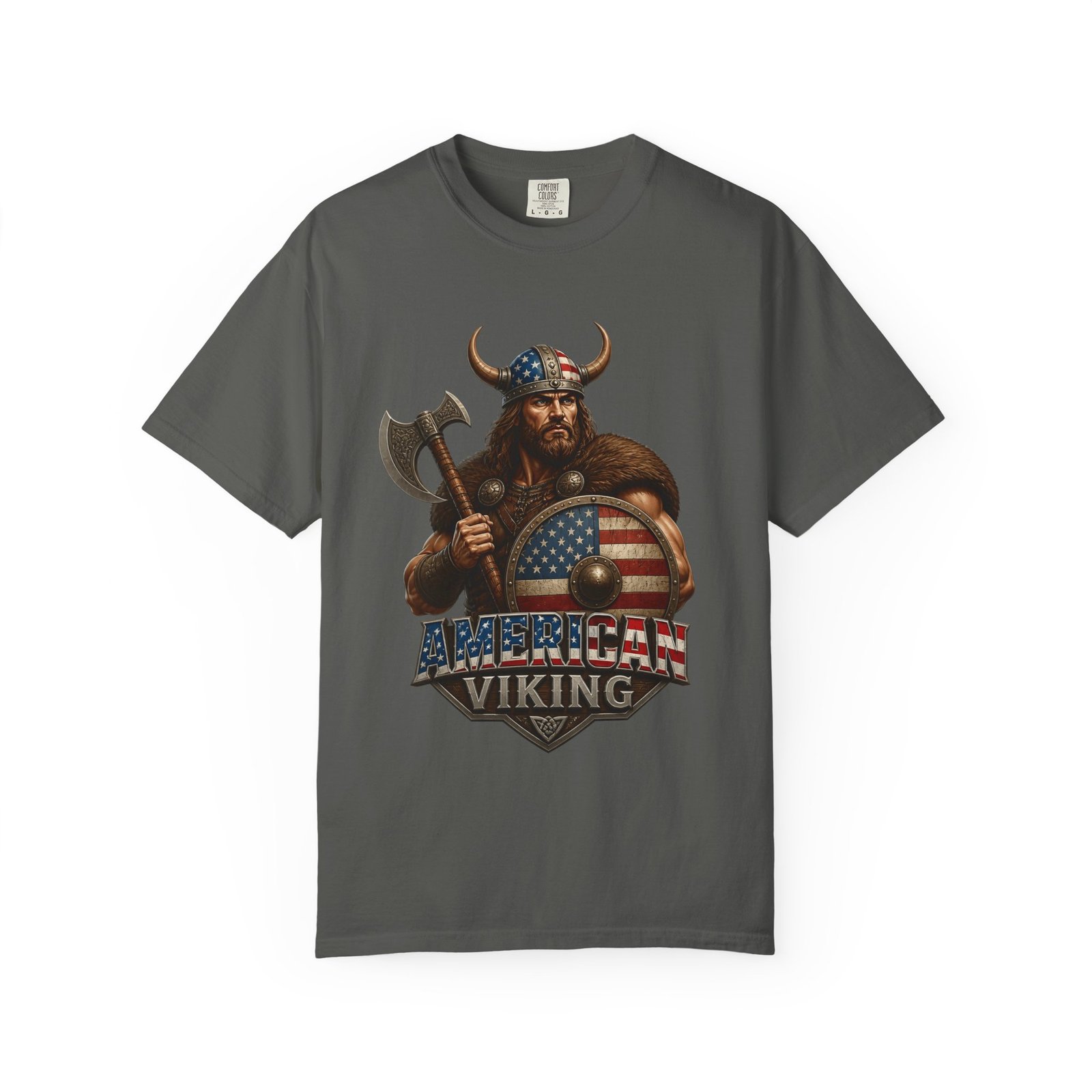 American Viking T-Shirt — Patriotic Viking Shield Tee - Image 29