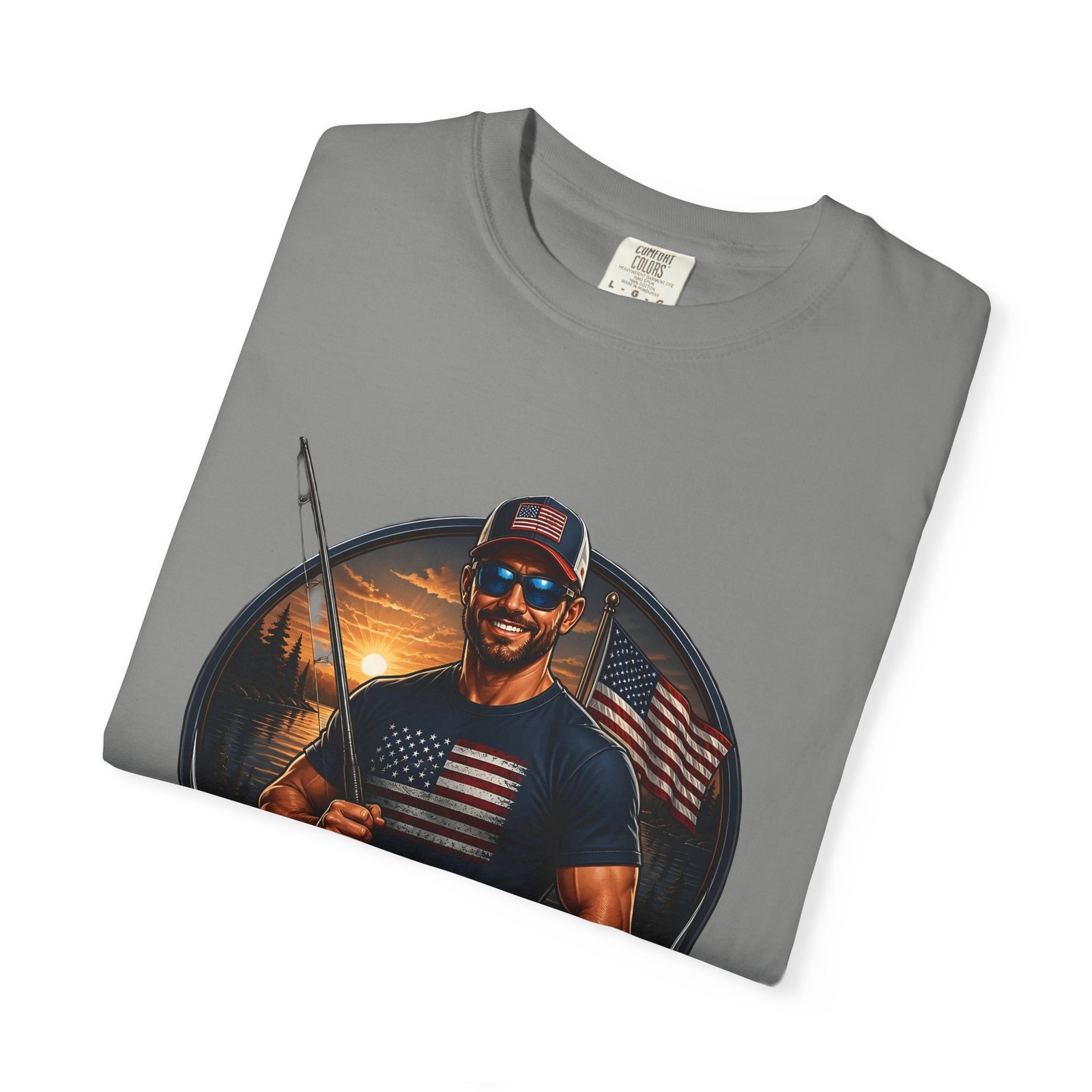 American Fisher T-Shirt — Patriotic Fishing Tee for Men - Image 43