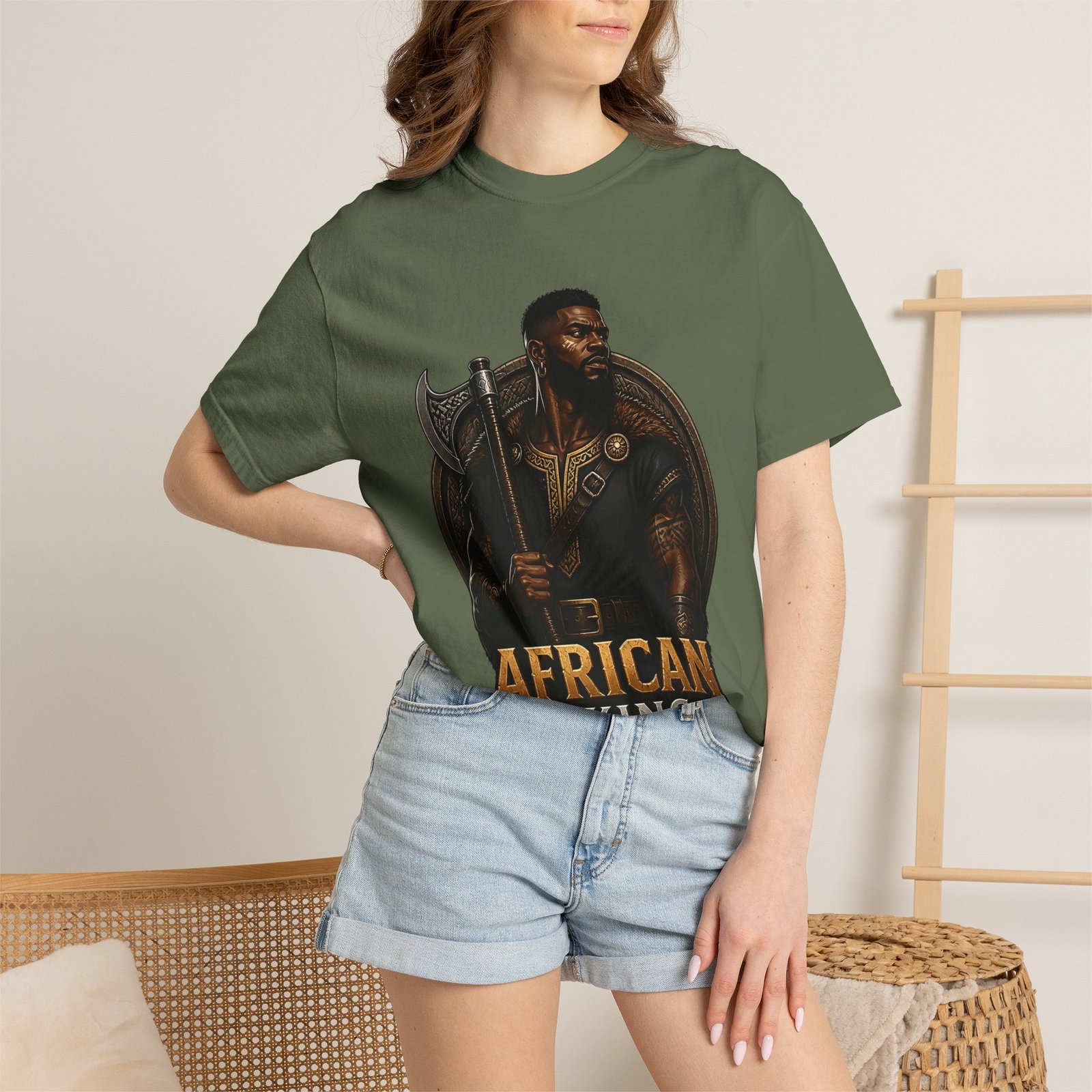 African Viking T-Shirt — Graphic Warrior Tee - Image 40