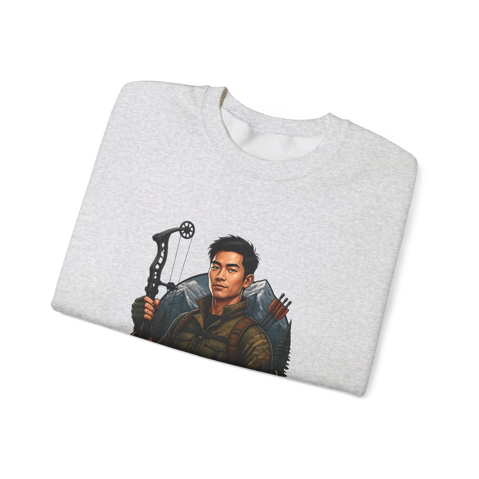 Hunter Crewneck Sweatshirt — "Asian Hunter" Archery Graphic Pullover - Image 11