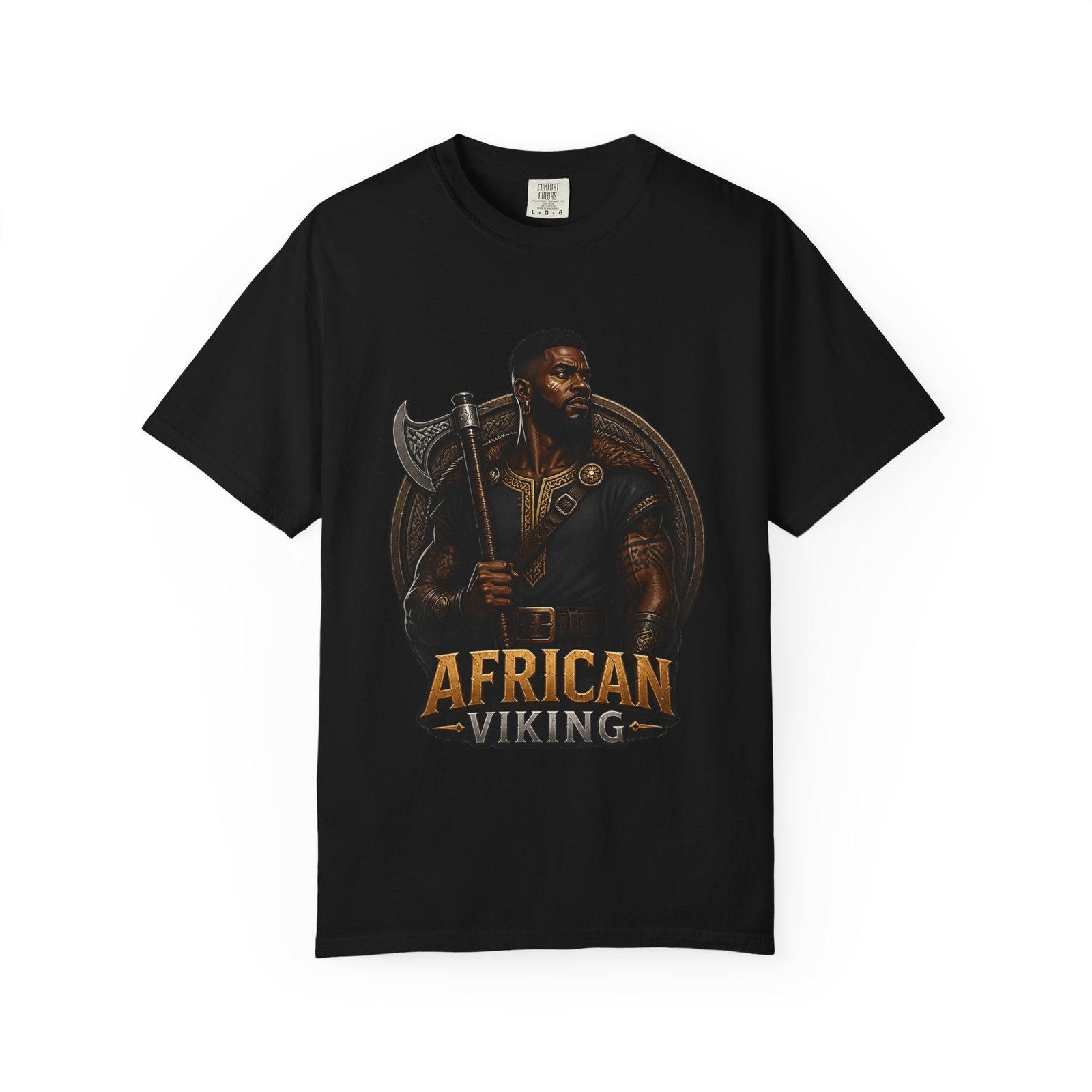 African Viking T-Shirt — Graphic Warrior Tee - Image 49