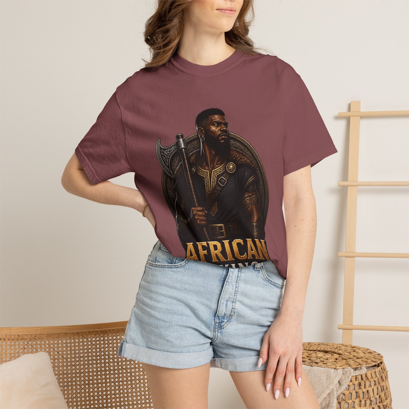 African Viking T-Shirt — Graphic Warrior Tee - Image 16