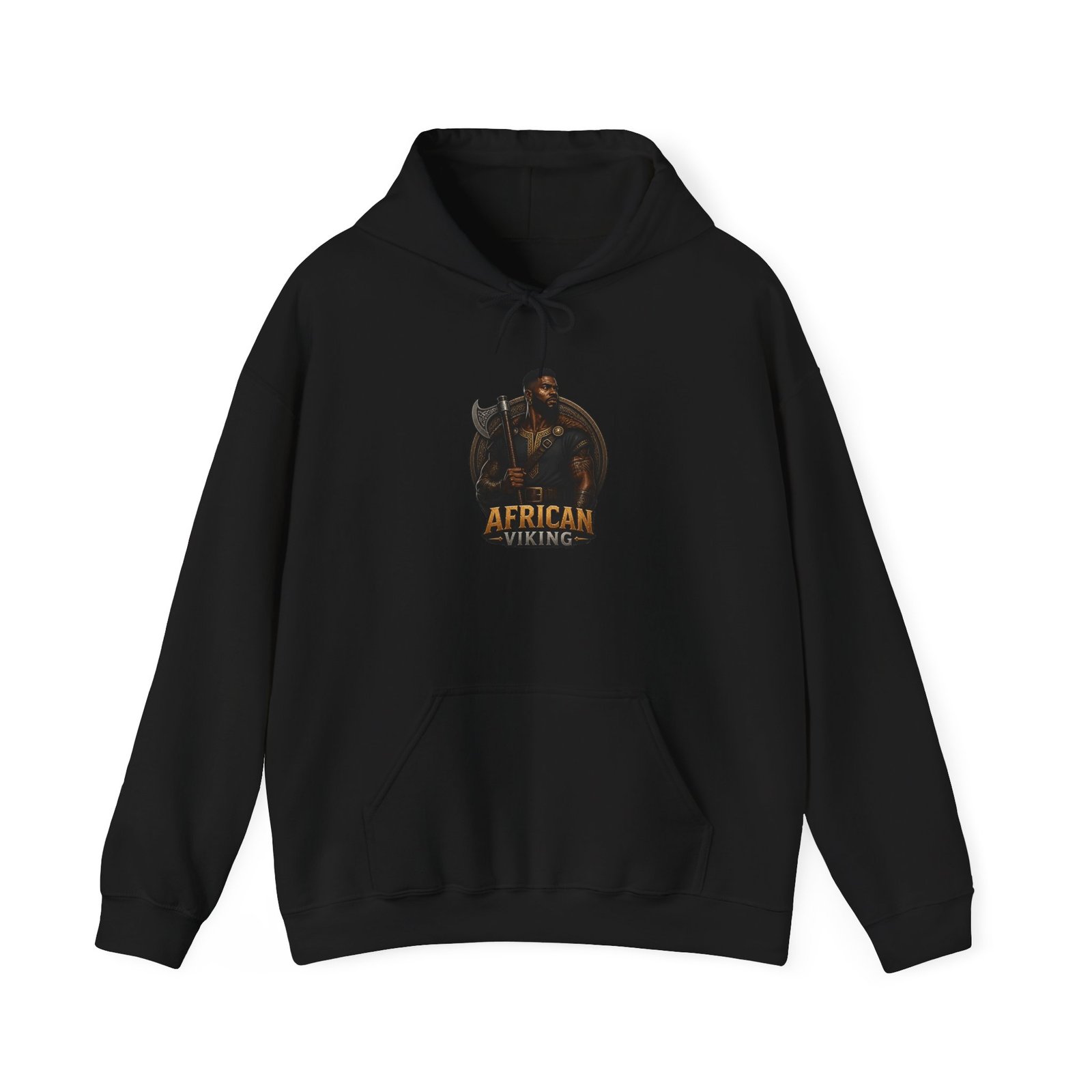 Hoodie - 'African Viking' Vintage Wildlife Graphic - Image 13