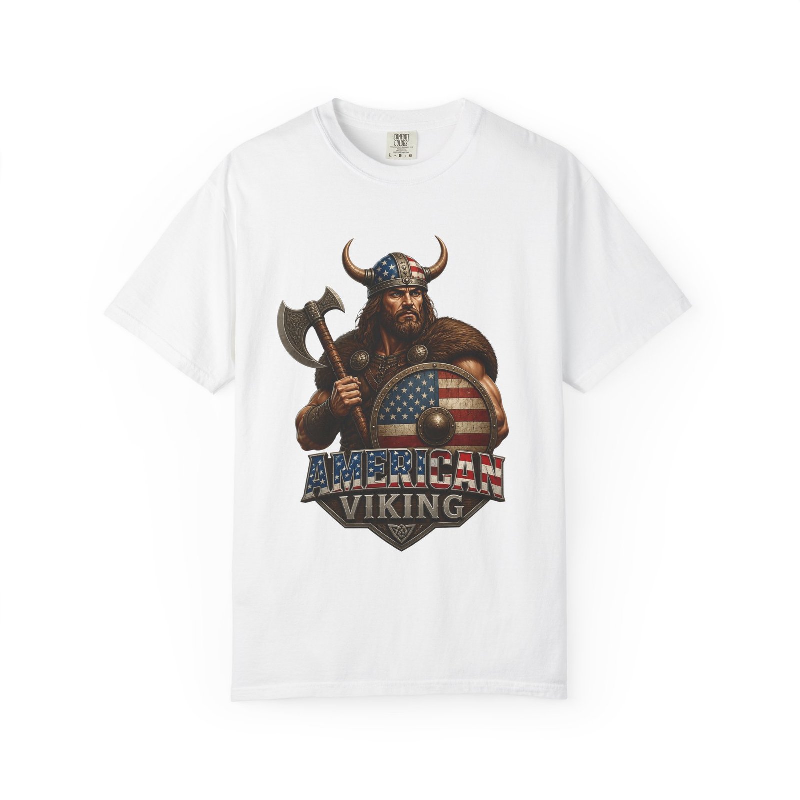 American Viking T-Shirt — Patriotic Viking Shield Tee