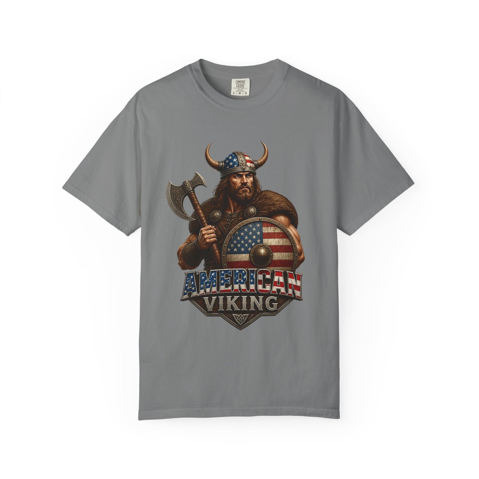 American Viking T-Shirt — Patriotic Viking Shield Tee - Image 33