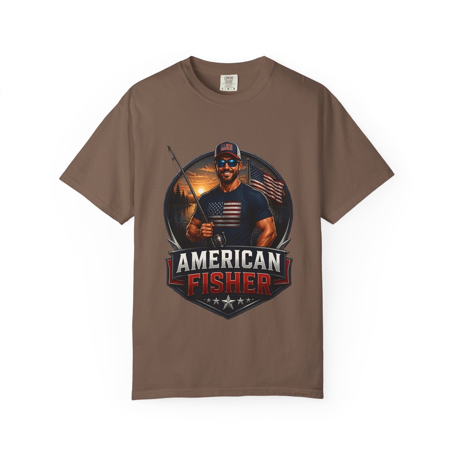 American Fisher T-Shirt — Patriotic Fishing Tee for Men - Image 25