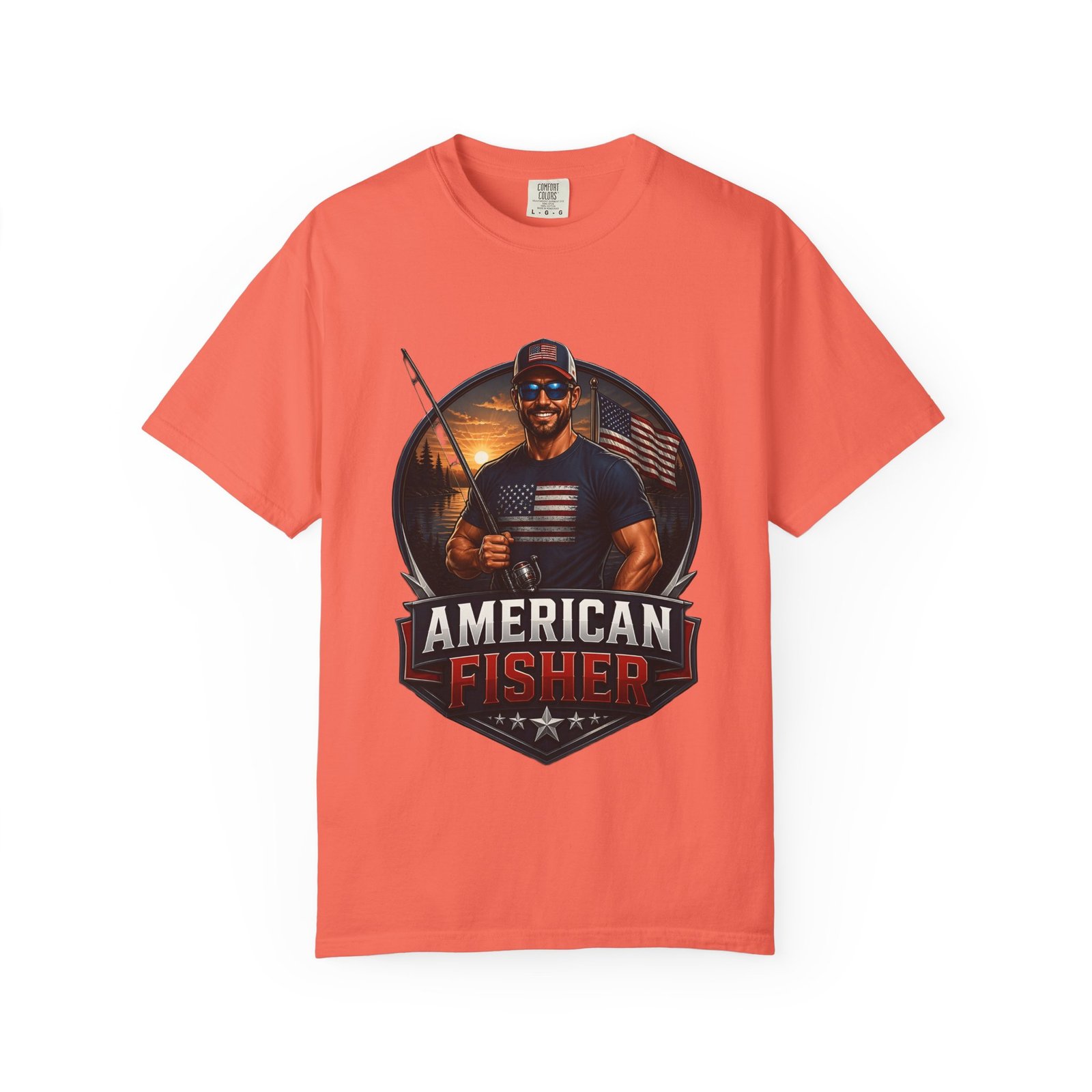 American Fisher T-Shirt — Patriotic Fishing Tee for Men - Image 9