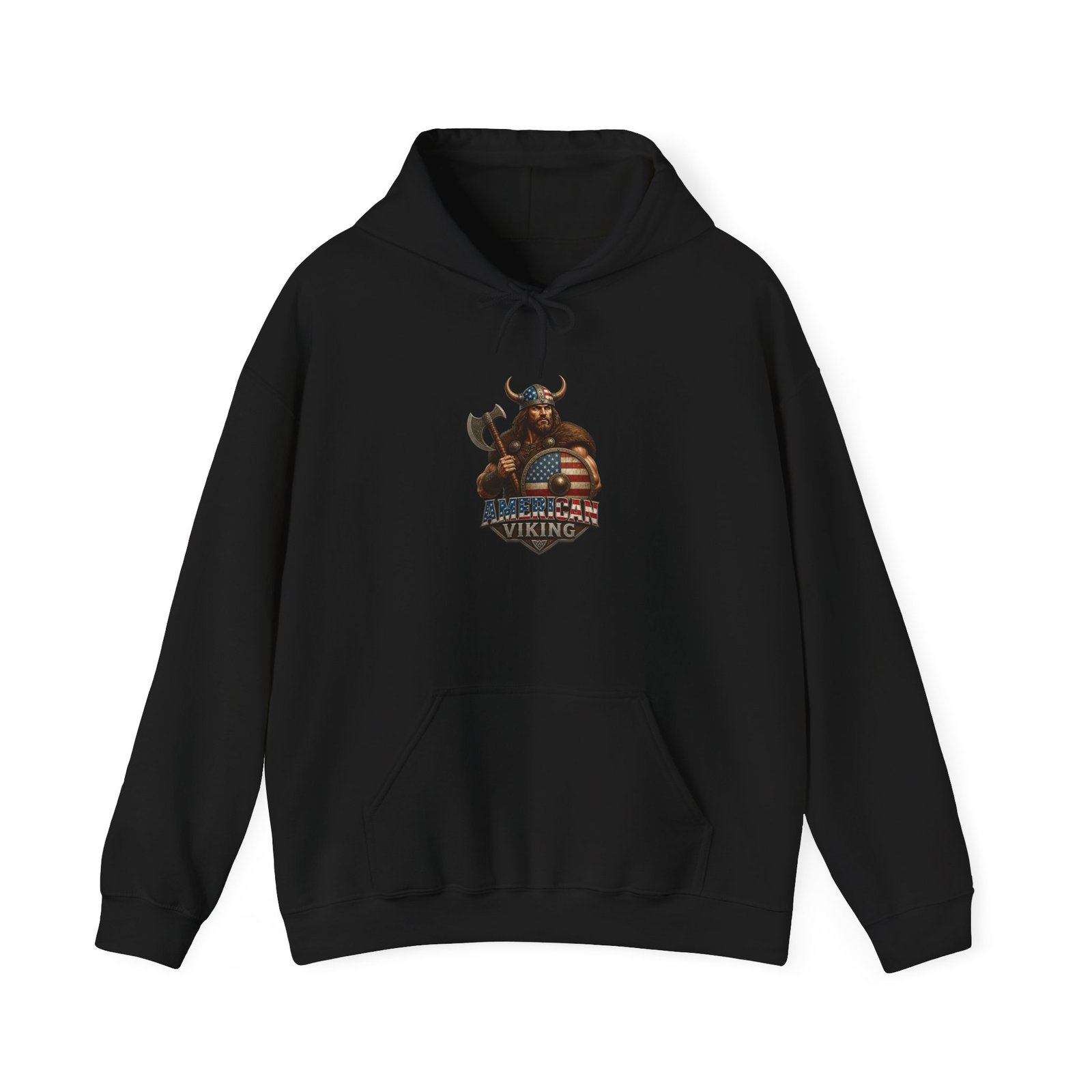 American Viking Graphic Hoodie – Braveheart Axe Logo Sweatshirt - Image 13