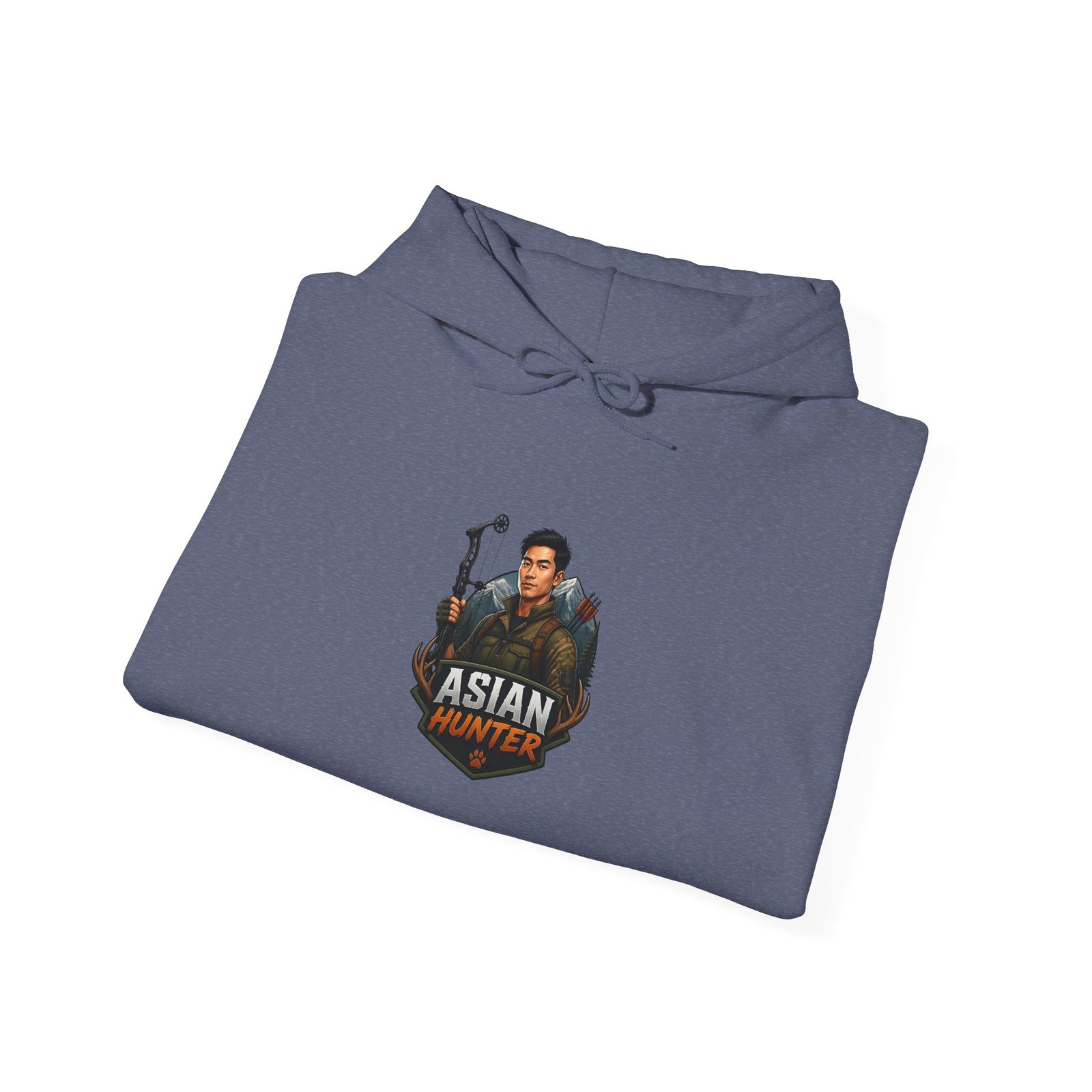 Graphic Hoodie — 'Asian Hunter' Gamer Emblem Pullover - Image 40