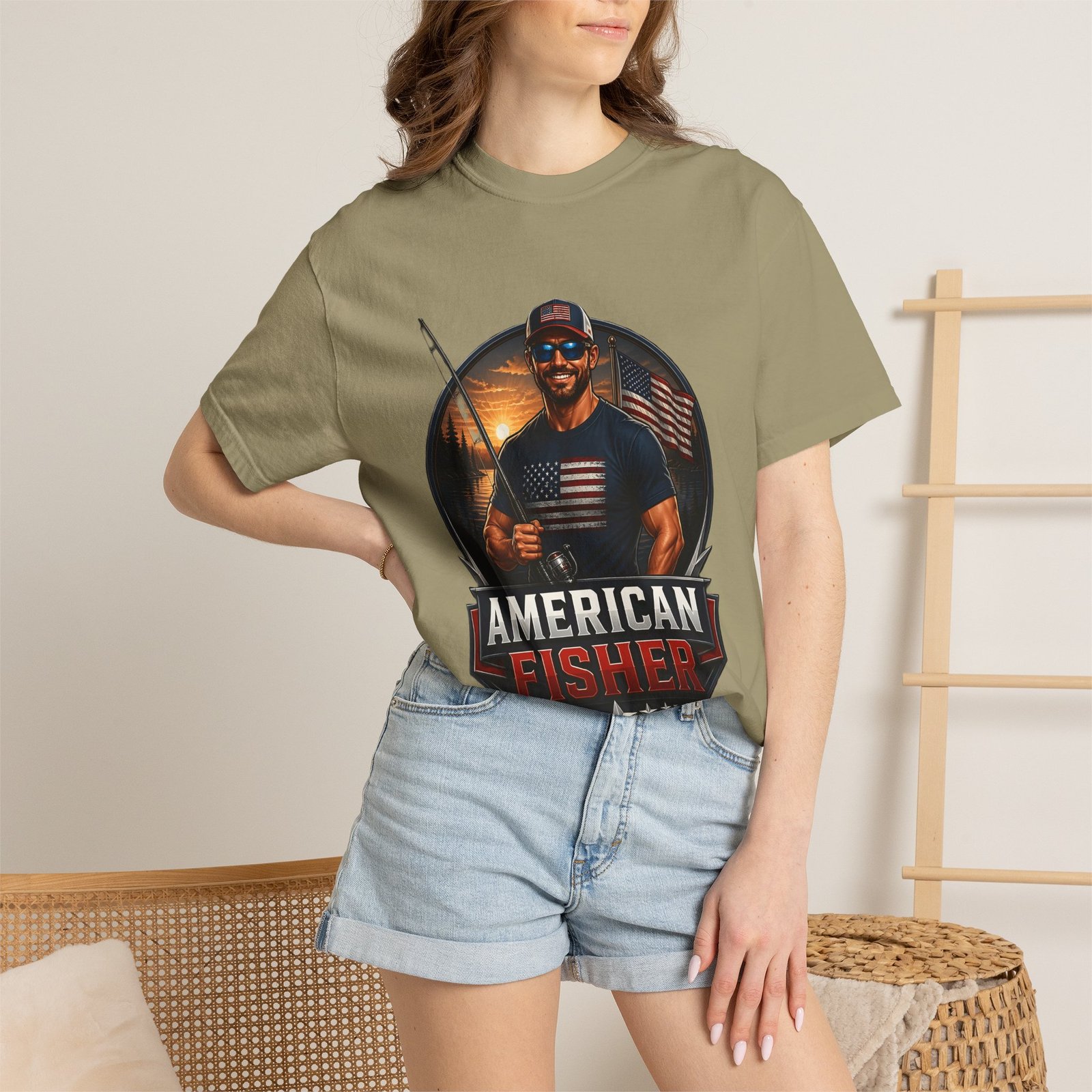 American Fisher T-Shirt — Patriotic Fishing Tee for Men - Image 24