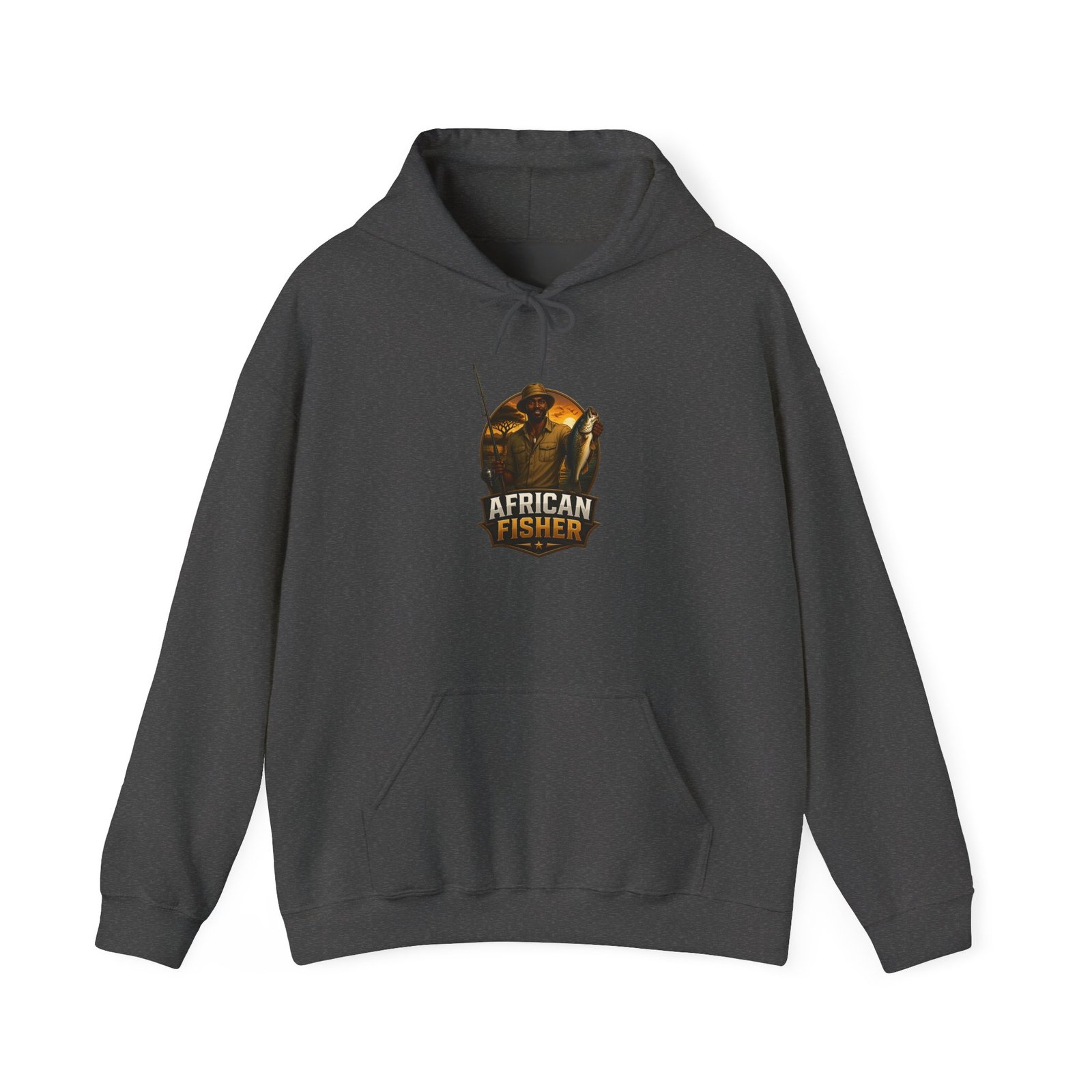 African Fisher Hoodie - Vintage Fishing Logo Pullover for Anglers - Image 29