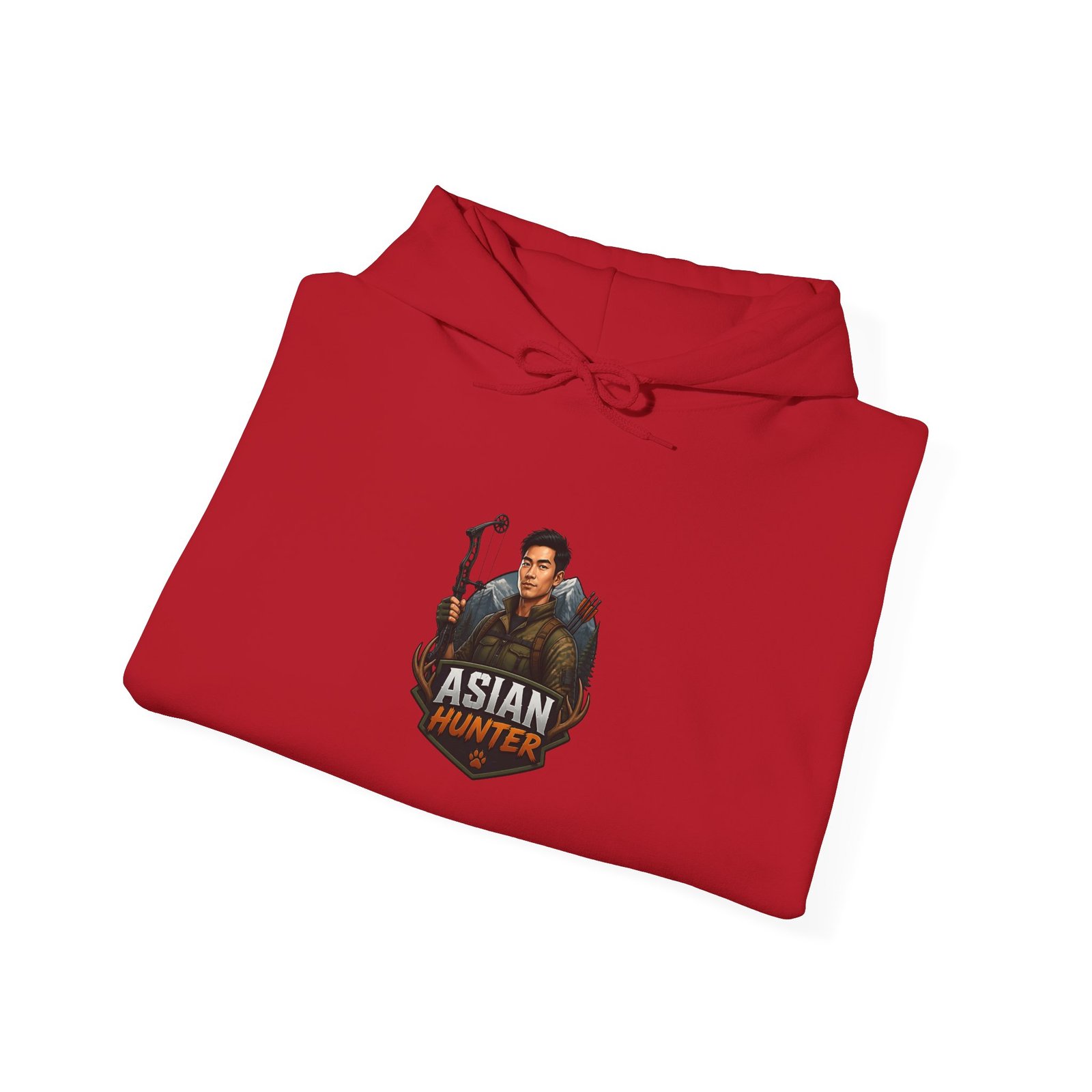 Graphic Hoodie — 'Asian Hunter' Gamer Emblem Pullover - Image 52