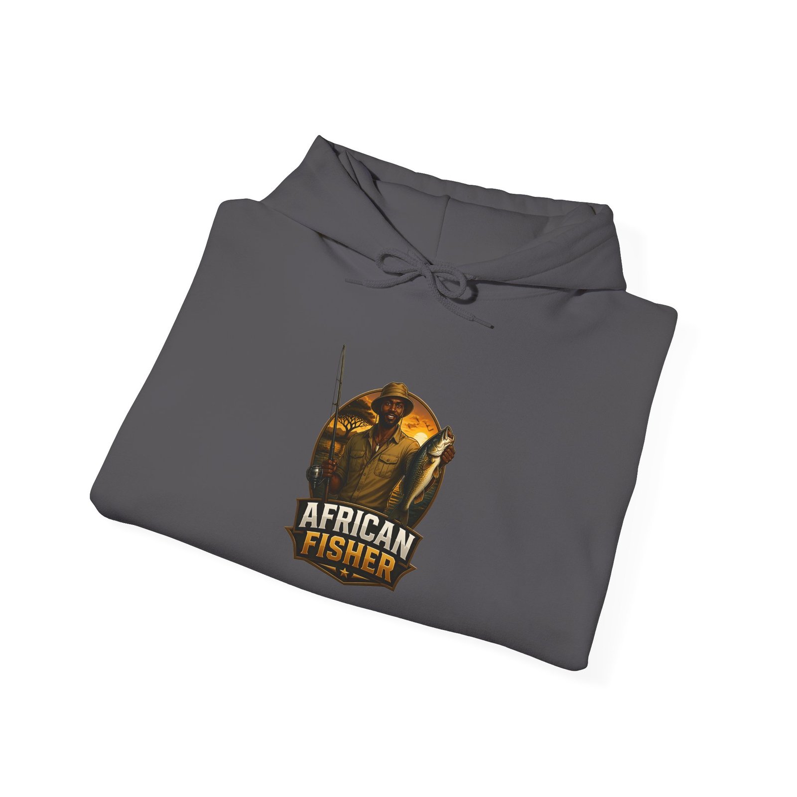 African Fisher Hoodie - Vintage Fishing Logo Pullover for Anglers - Image 36