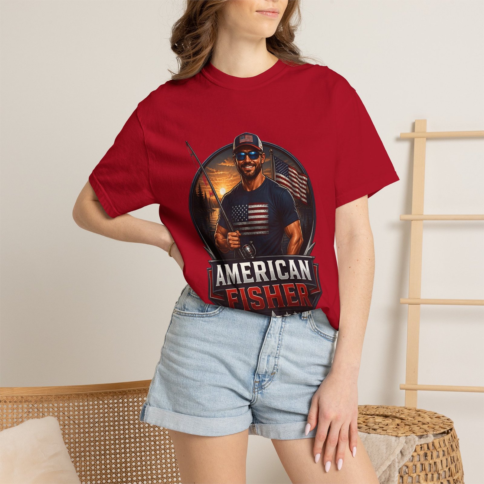 American Fisher T-Shirt — Patriotic Fishing Tee for Men - Image 60
