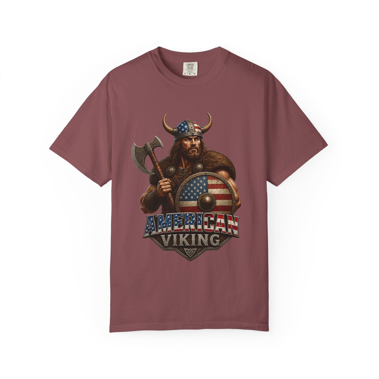 American Viking T-Shirt — Patriotic Viking Shield Tee - Image 13