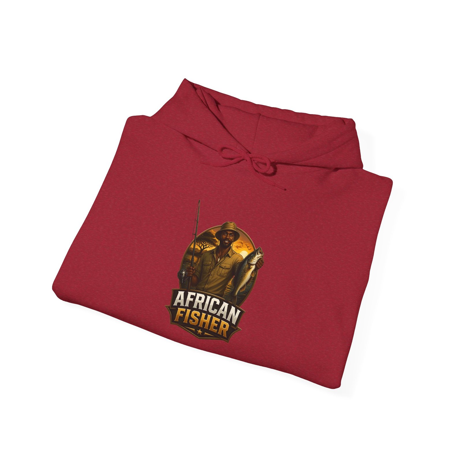 African Fisher Hoodie - Vintage Fishing Logo Pullover for Anglers - Image 48