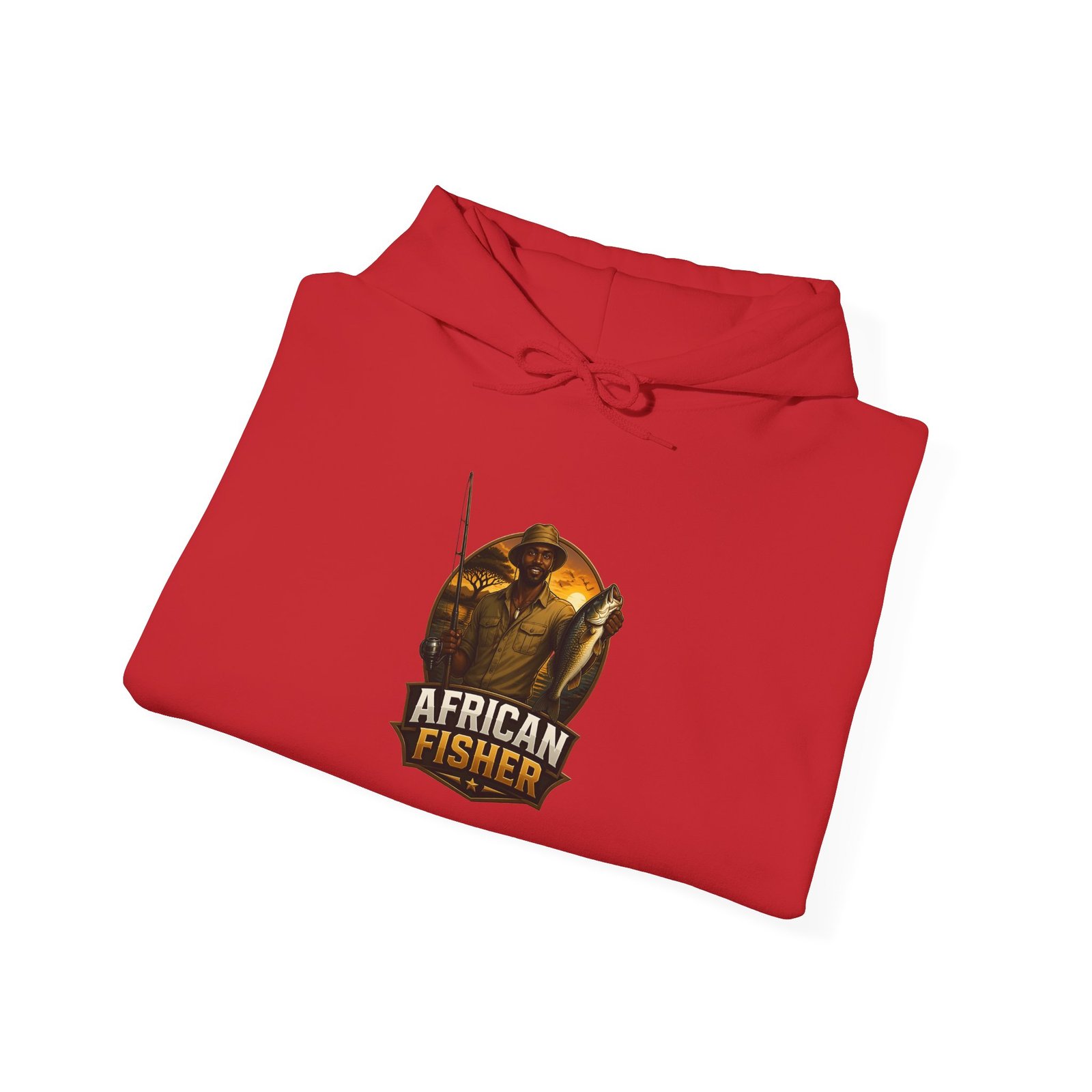 African Fisher Hoodie - Vintage Fishing Logo Pullover for Anglers - Image 44
