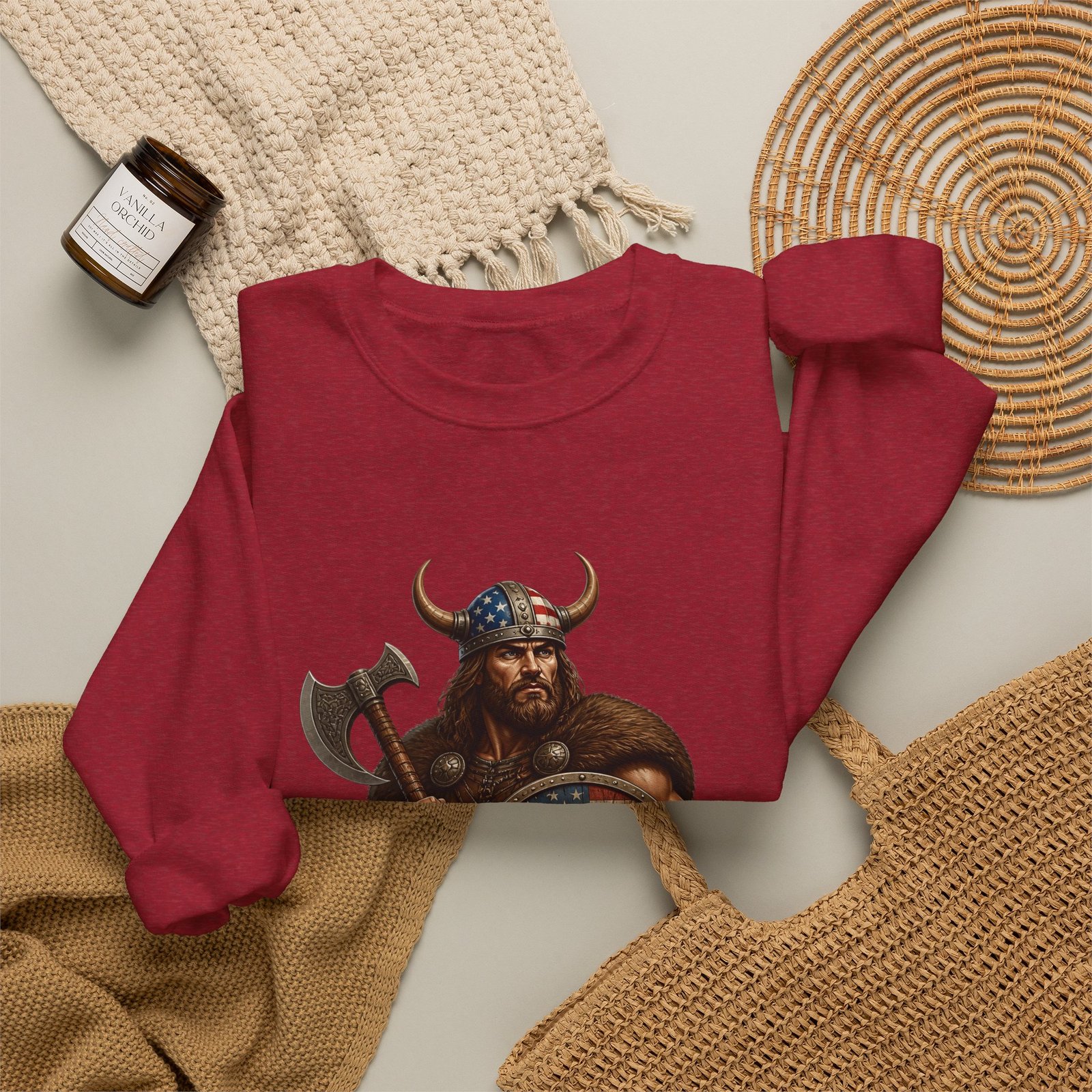 American Viking Sweatshirt - Patriotic Viking Crewneck - Image 52
