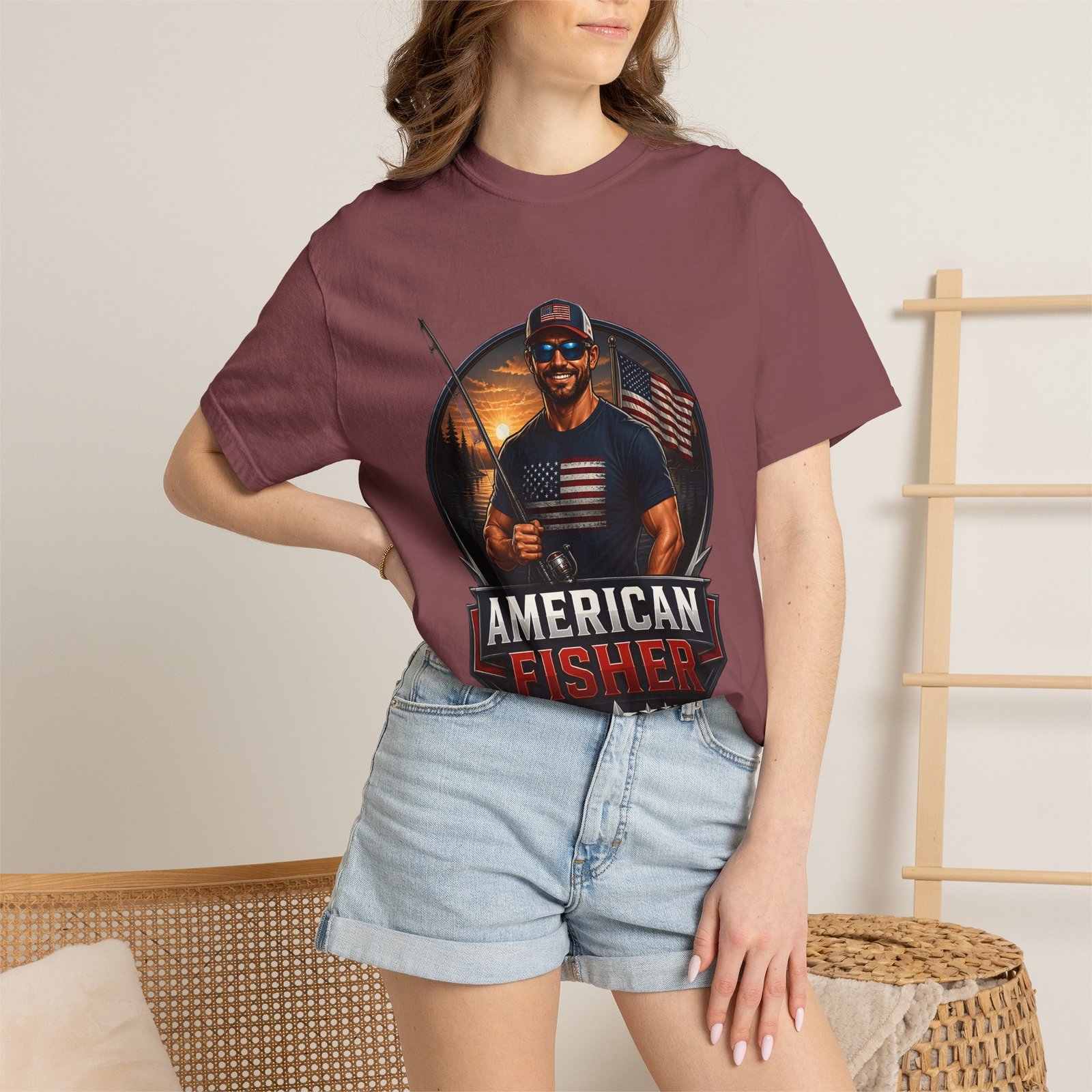 American Fisher T-Shirt — Patriotic Fishing Tee for Men - Image 16