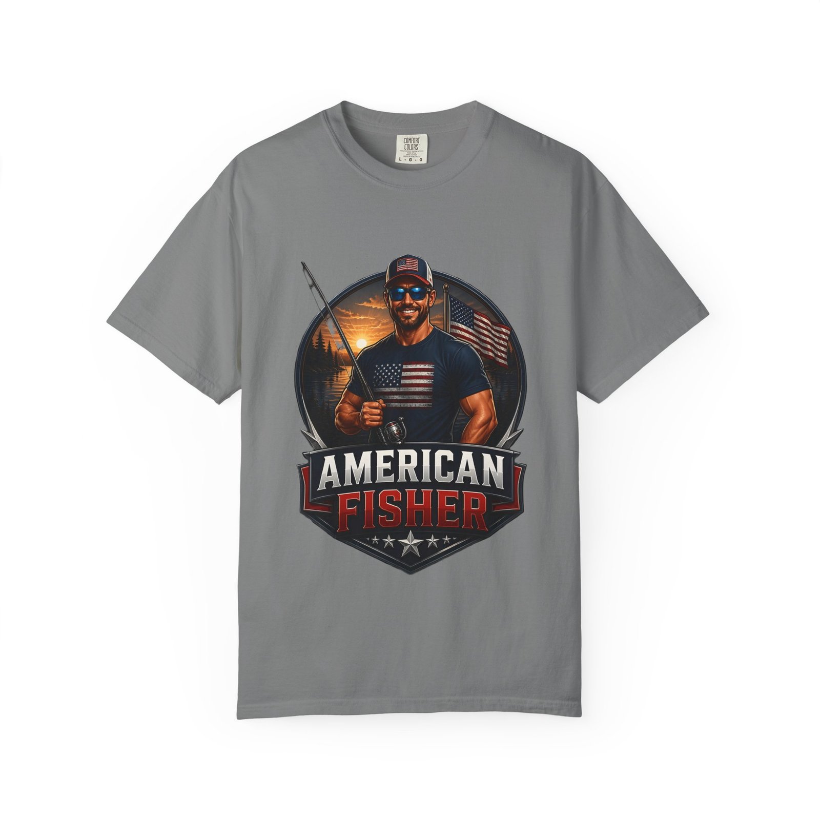 American Fisher T-Shirt — Patriotic Fishing Tee for Men - Image 33