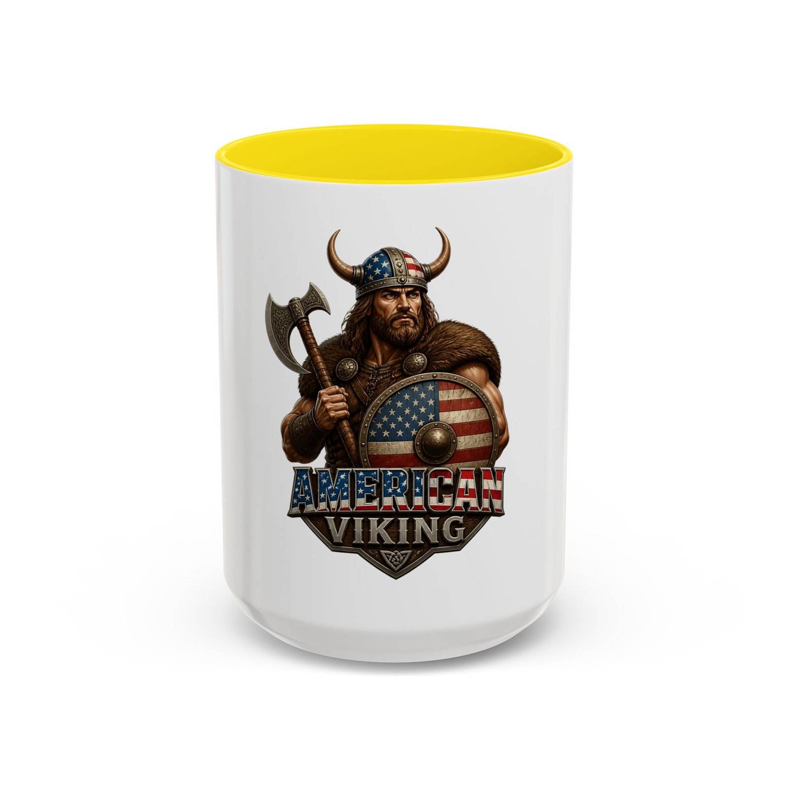 American Viking Coffee Mug – Patriotic Viking Shield Accent Mug (11/15 oz) - Image 53