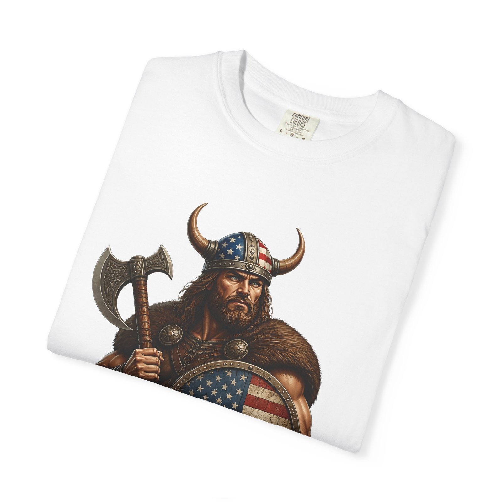 American Viking T-Shirt — Patriotic Viking Shield Tee - Image 3