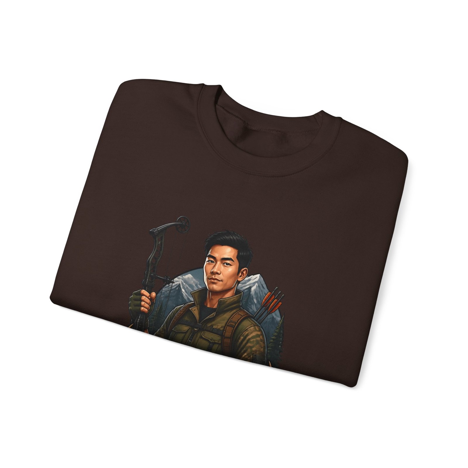 Hunter Crewneck Sweatshirt — "Asian Hunter" Archery Graphic Pullover - Image 27