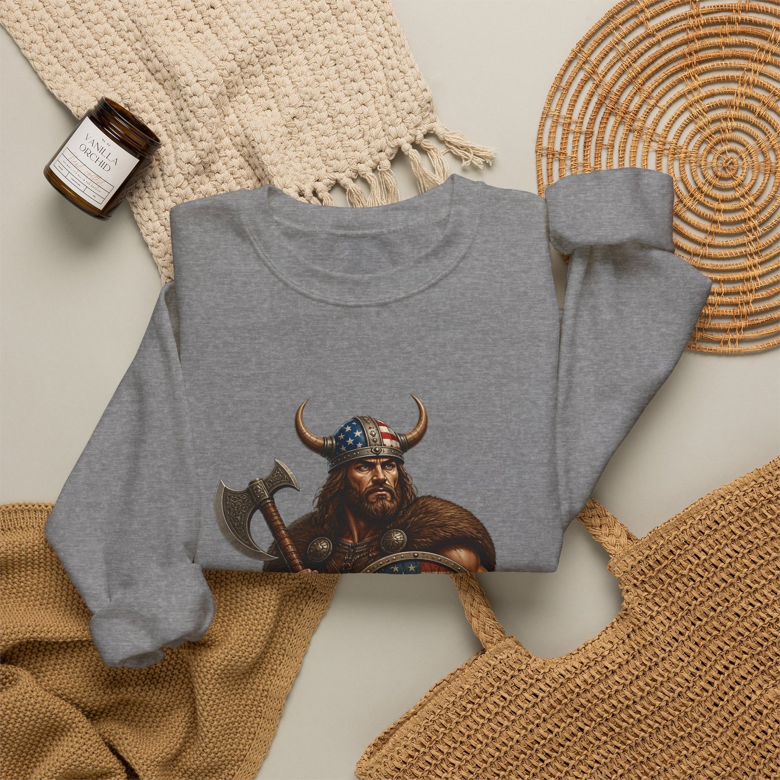 American Viking Sweatshirt - Patriotic Viking Crewneck - Image 32