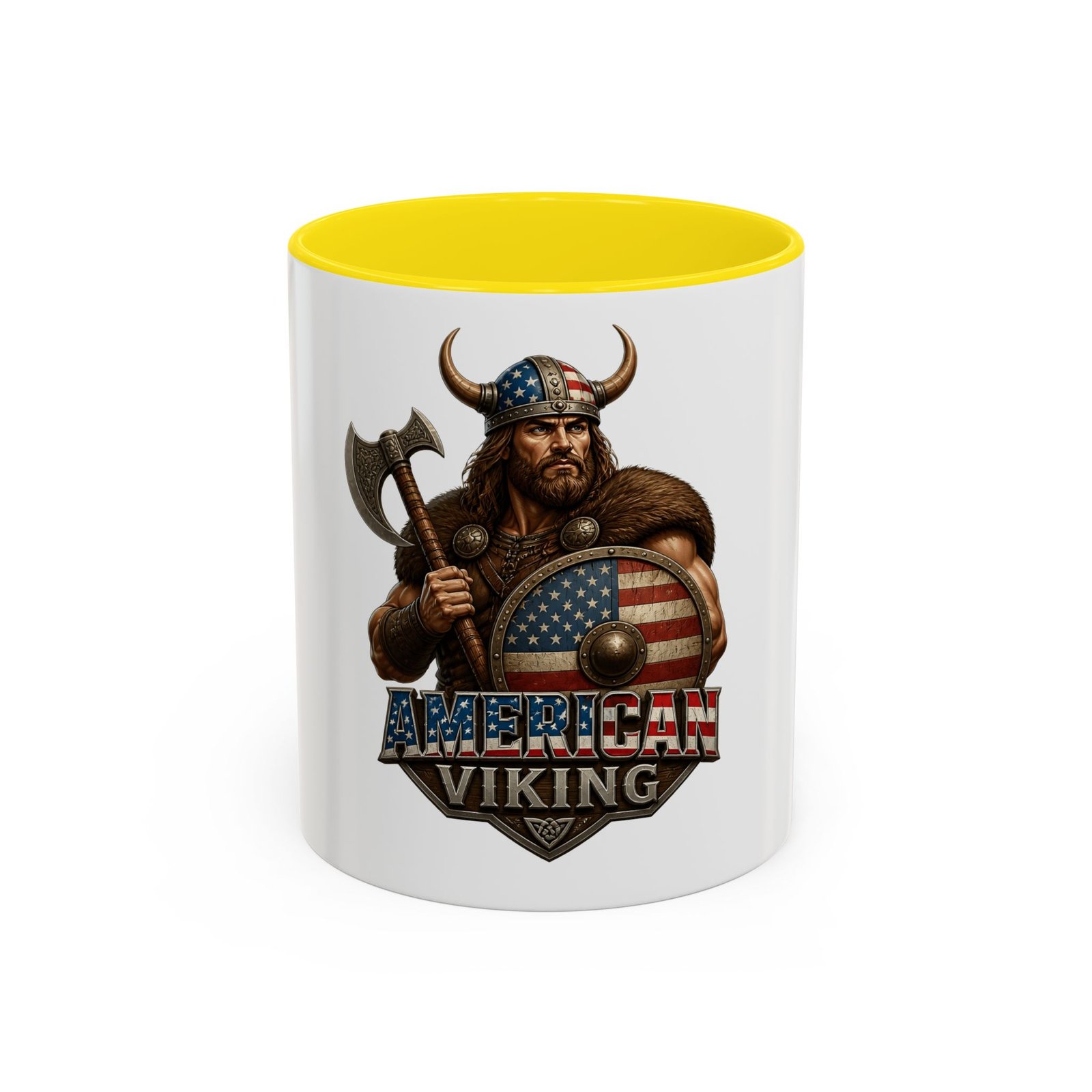 American Viking Coffee Mug – Patriotic Viking Shield Accent Mug (11/15 oz) - Image 45