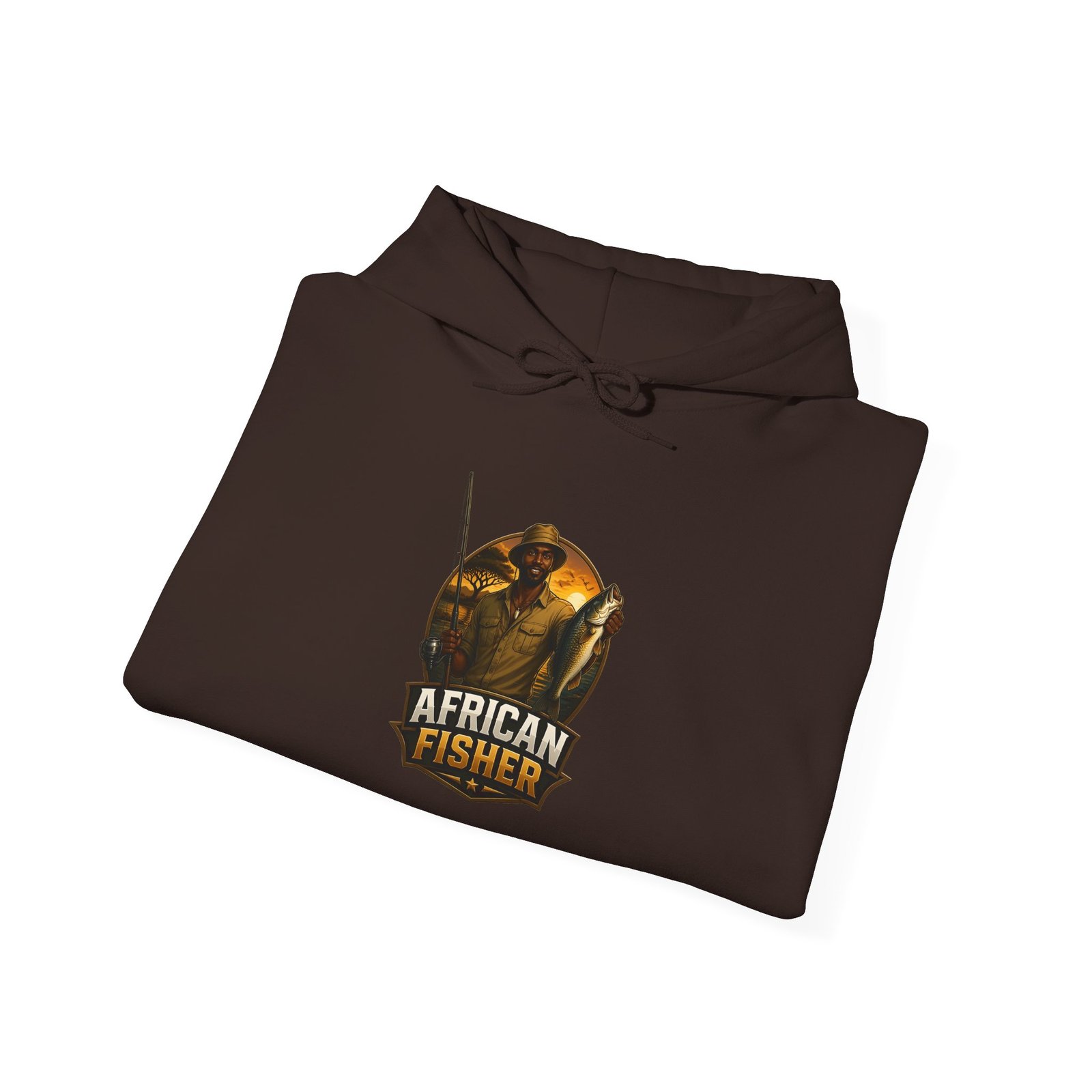 African Fisher Hoodie - Vintage Fishing Logo Pullover for Anglers - Image 24
