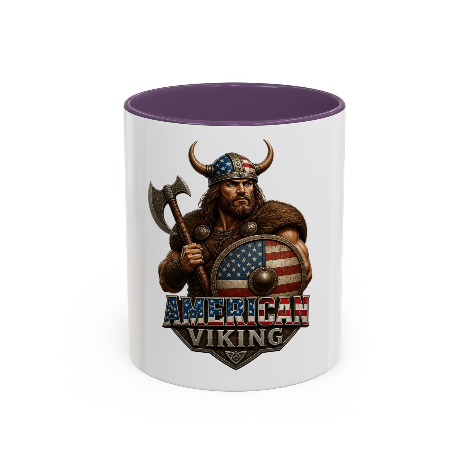 American Viking Coffee Mug – Patriotic Viking Shield Accent Mug (11/15 oz) - Image 61