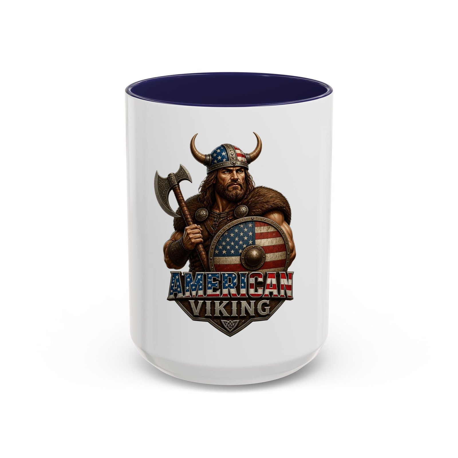 American Viking Coffee Mug – Patriotic Viking Shield Accent Mug (11/15 oz) - Image 21