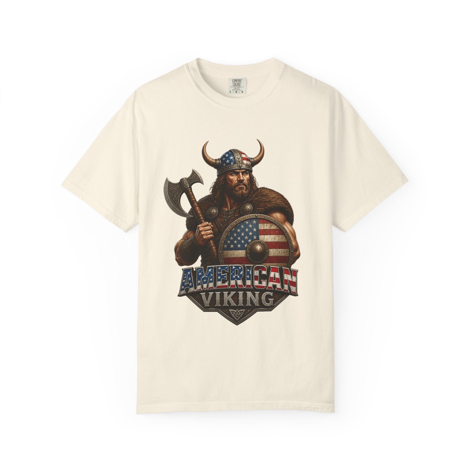 American Viking T-Shirt — Patriotic Viking Shield Tee - Image 17
