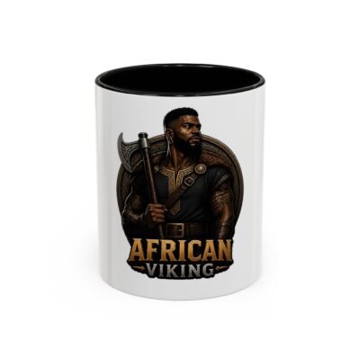 African Viking Coffee Mug — Black Warrior Axe Design (11/15oz)