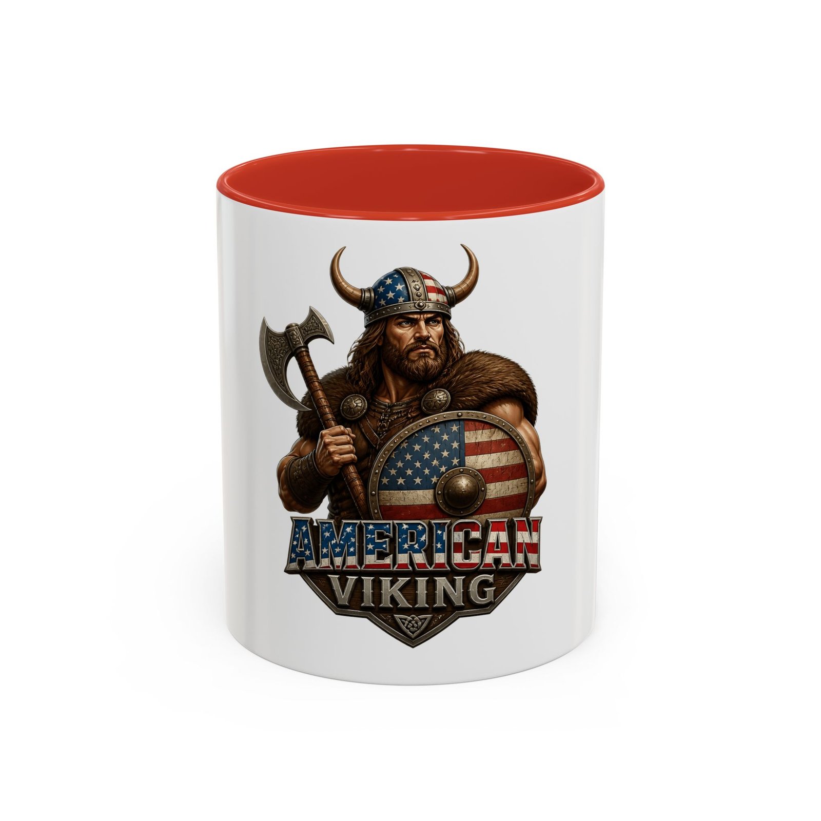 American Viking Coffee Mug – Patriotic Viking Shield Accent Mug (11/15 oz) - Image 13