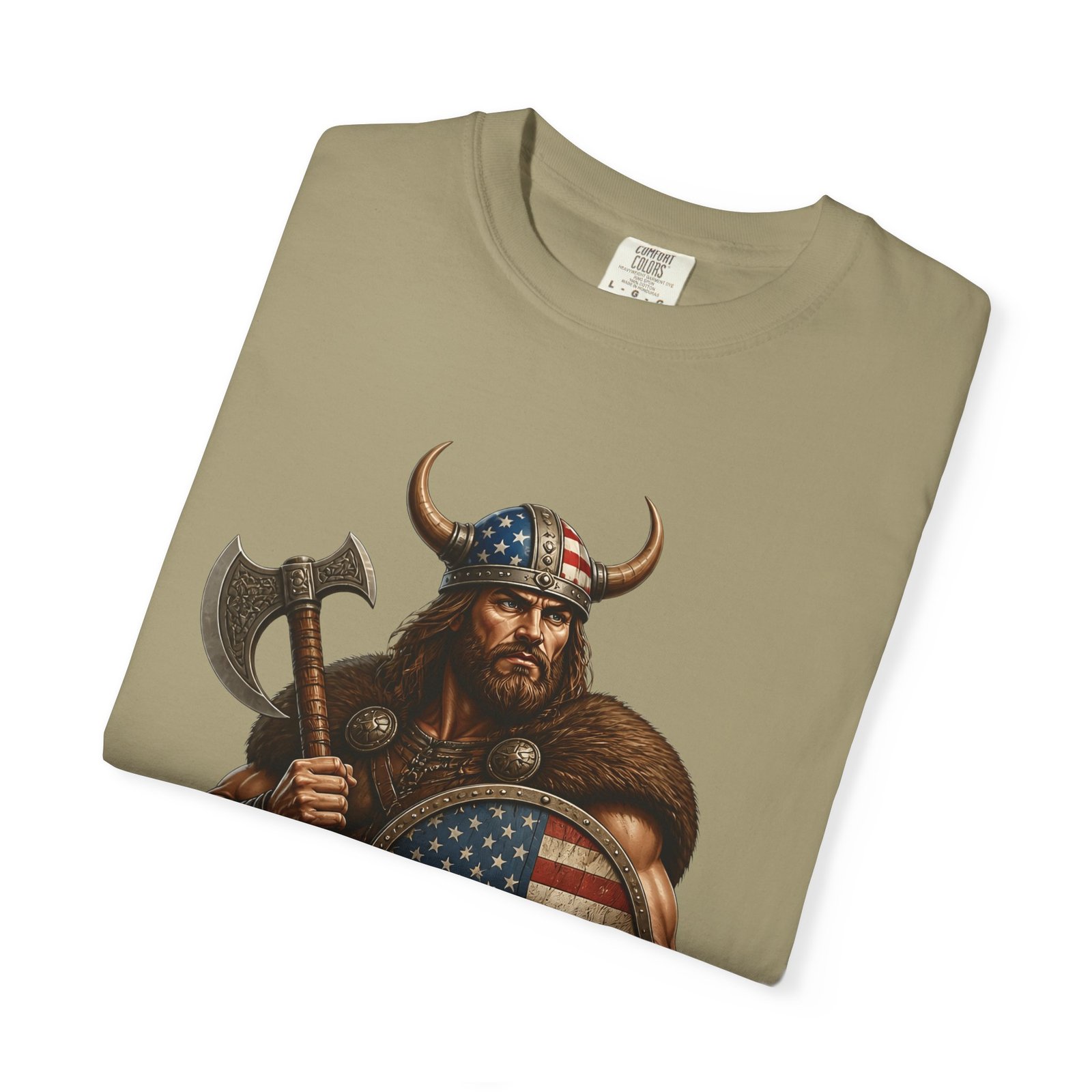 American Viking T-Shirt — Patriotic Viking Shield Tee - Image 23