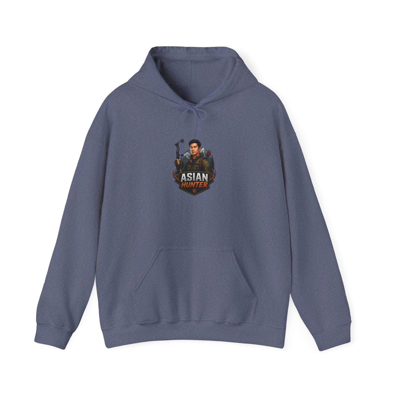 Graphic Hoodie — 'Asian Hunter' Gamer Emblem Pullover - Image 37