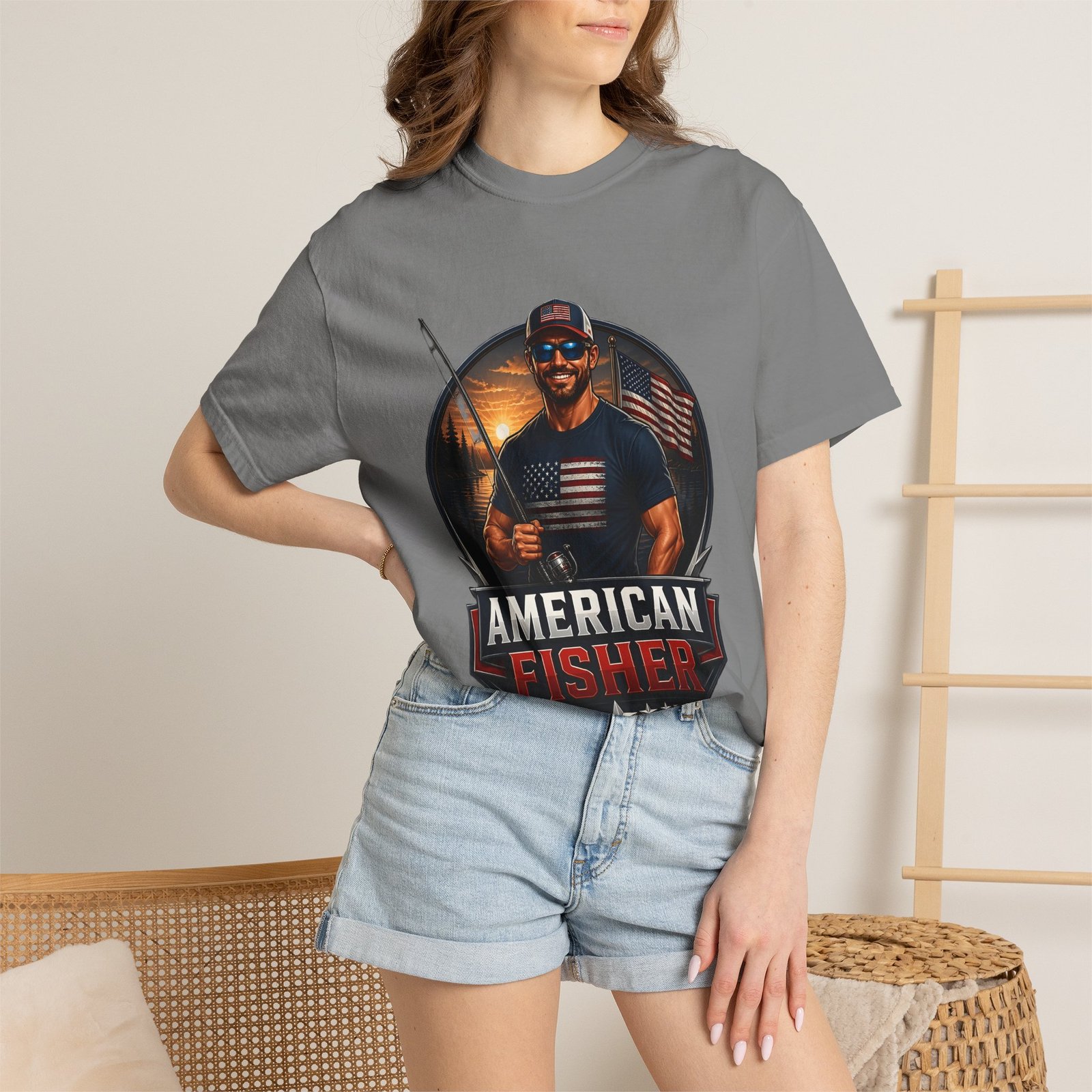 American Fisher T-Shirt — Patriotic Fishing Tee for Men - Image 36
