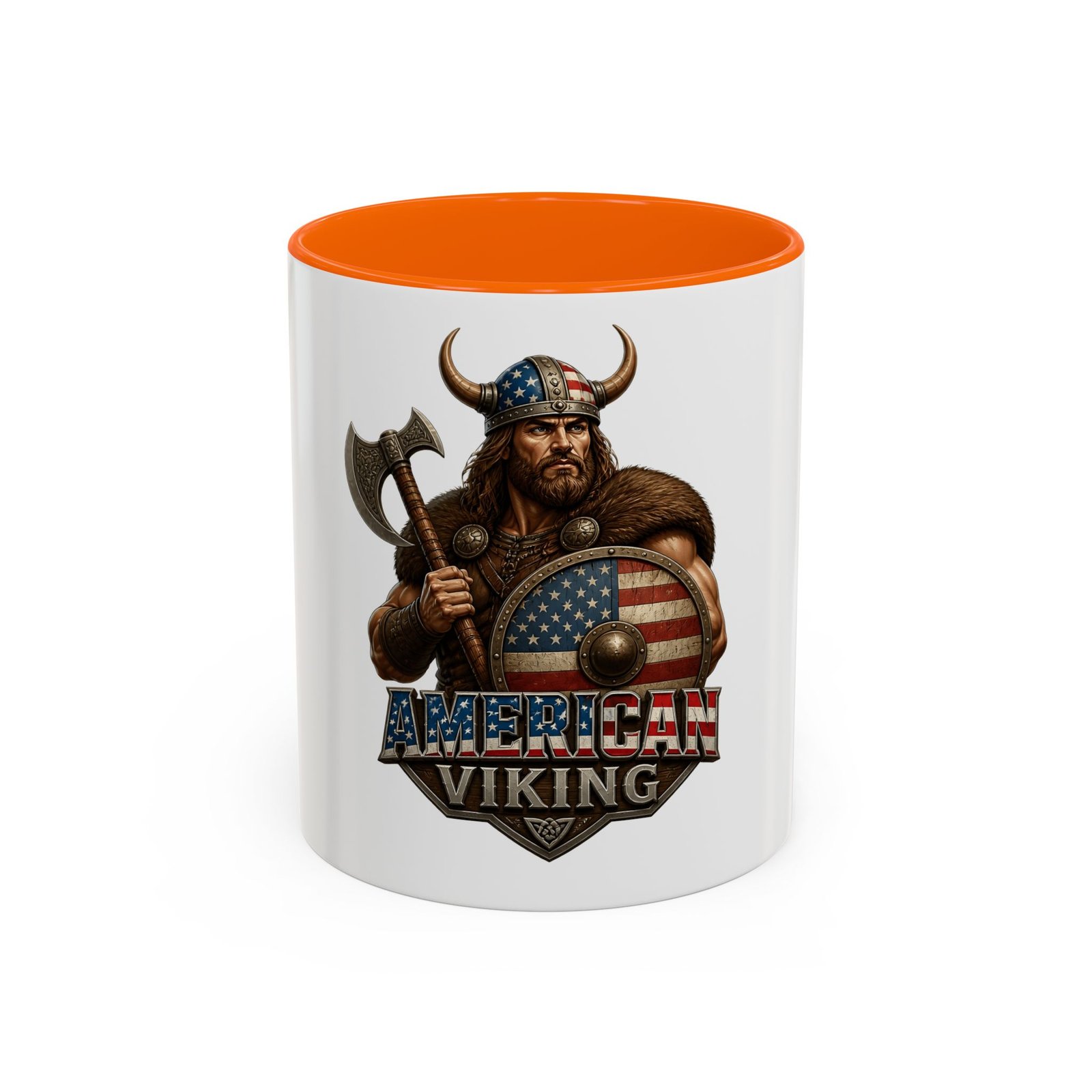 American Viking Coffee Mug – Patriotic Viking Shield Accent Mug (11/15 oz) - Image 41