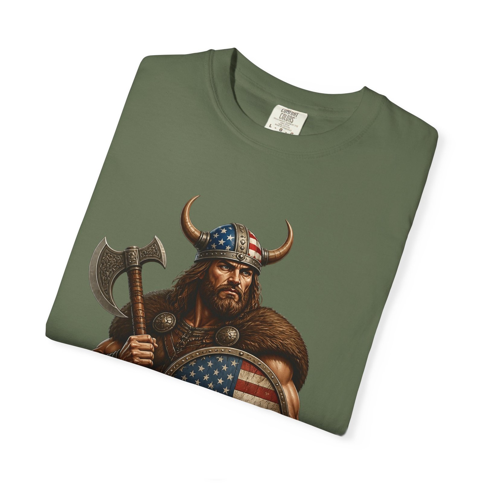 American Viking T-Shirt — Patriotic Viking Shield Tee - Image 39
