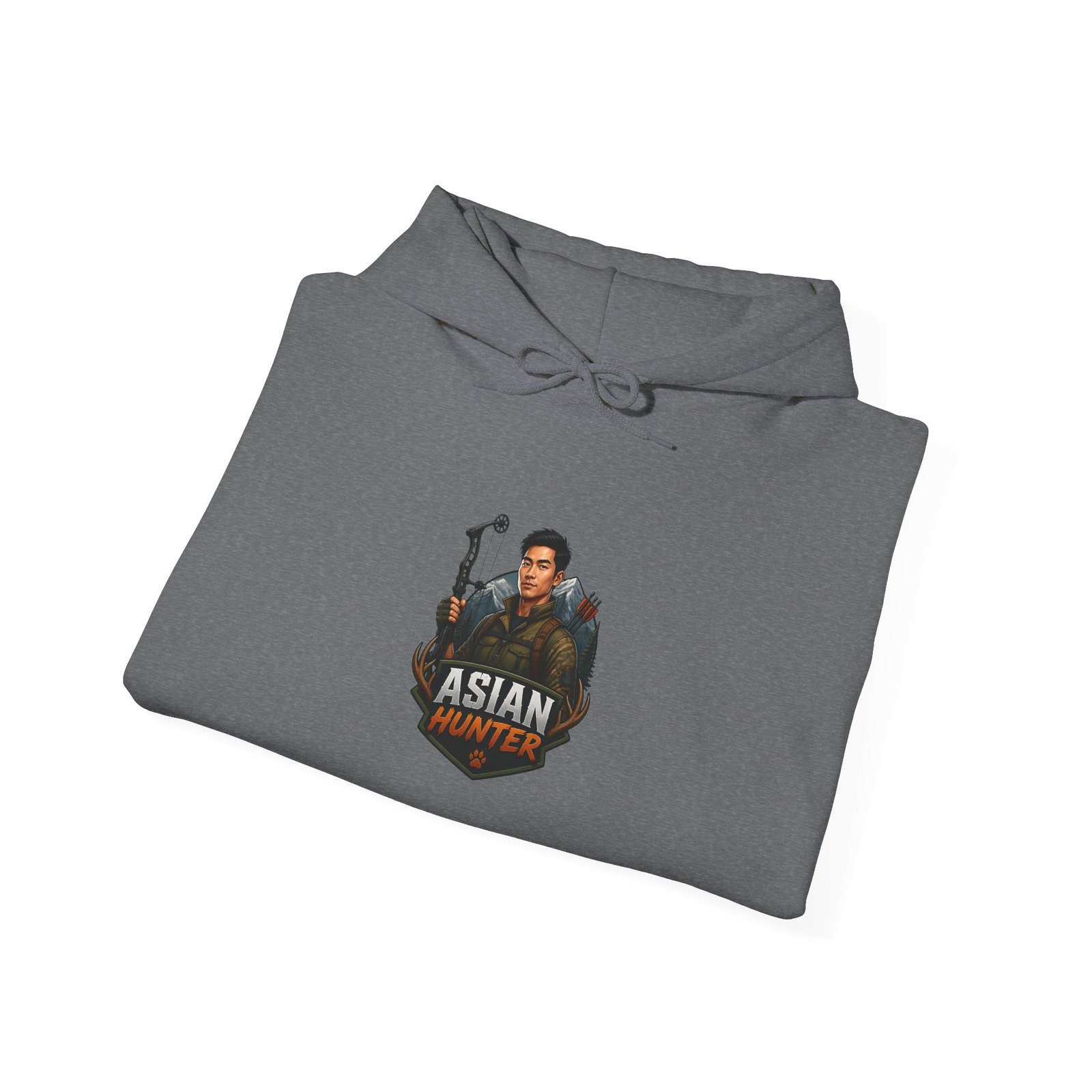 Graphic Hoodie — 'Asian Hunter' Gamer Emblem Pullover - Image 28