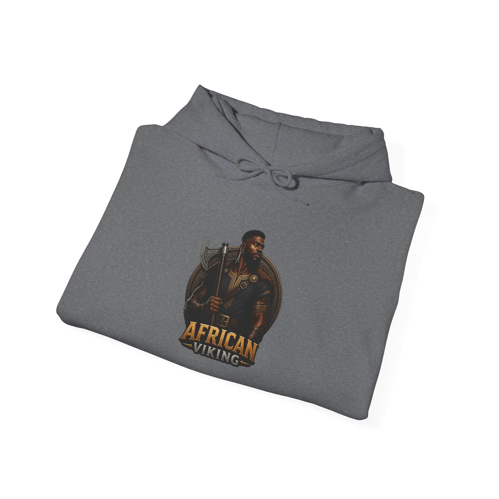 Hoodie - 'African Viking' Vintage Wildlife Graphic - Image 28