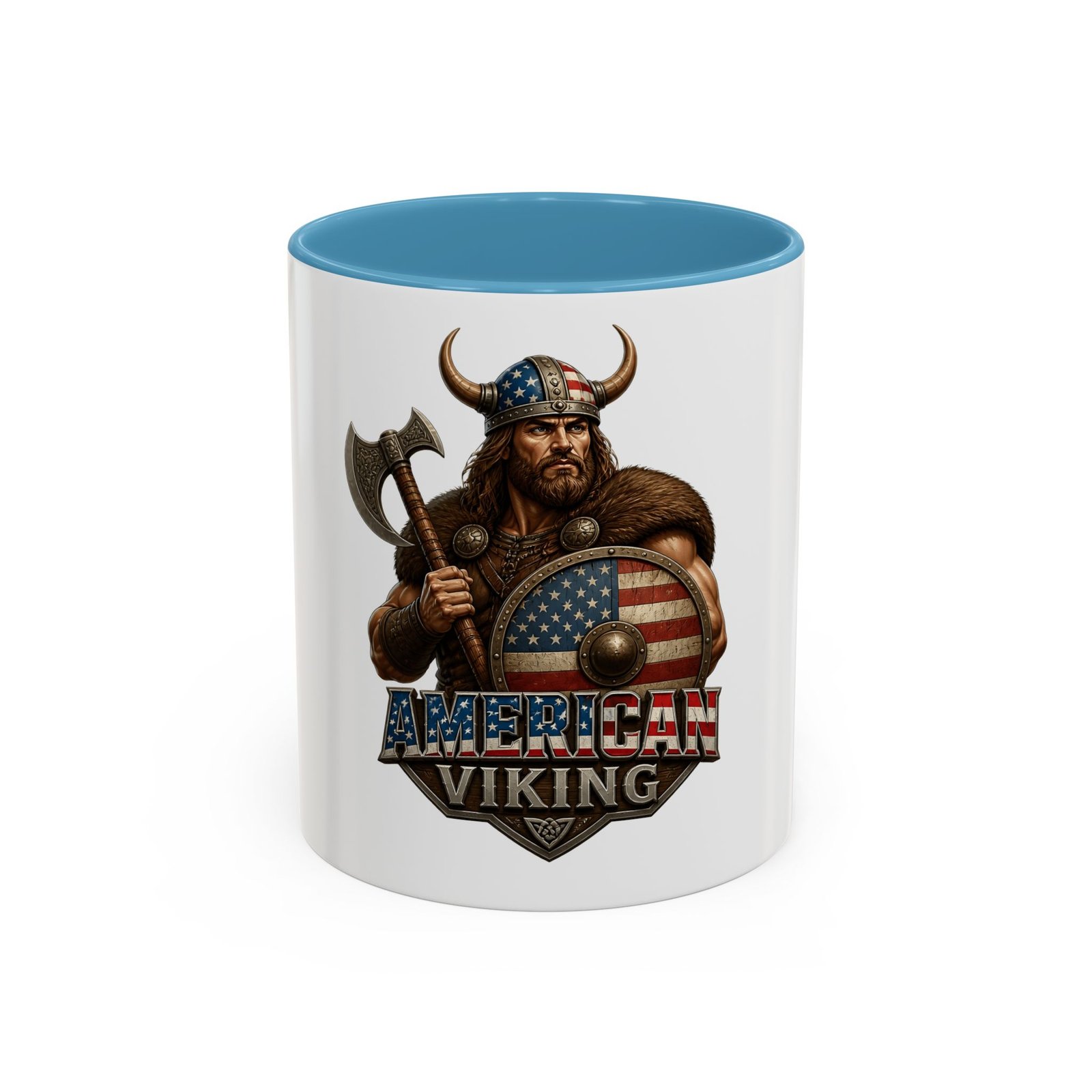 American Viking Coffee Mug – Patriotic Viking Shield Accent Mug (11/15 oz) - Image 33