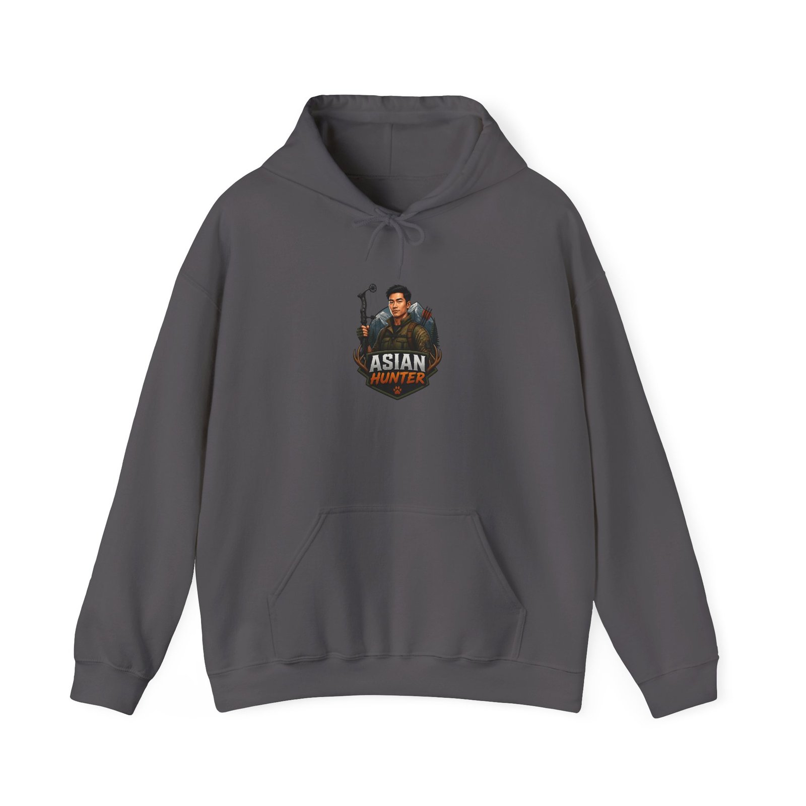 Graphic Hoodie — 'Asian Hunter' Gamer Emblem Pullover - Image 33