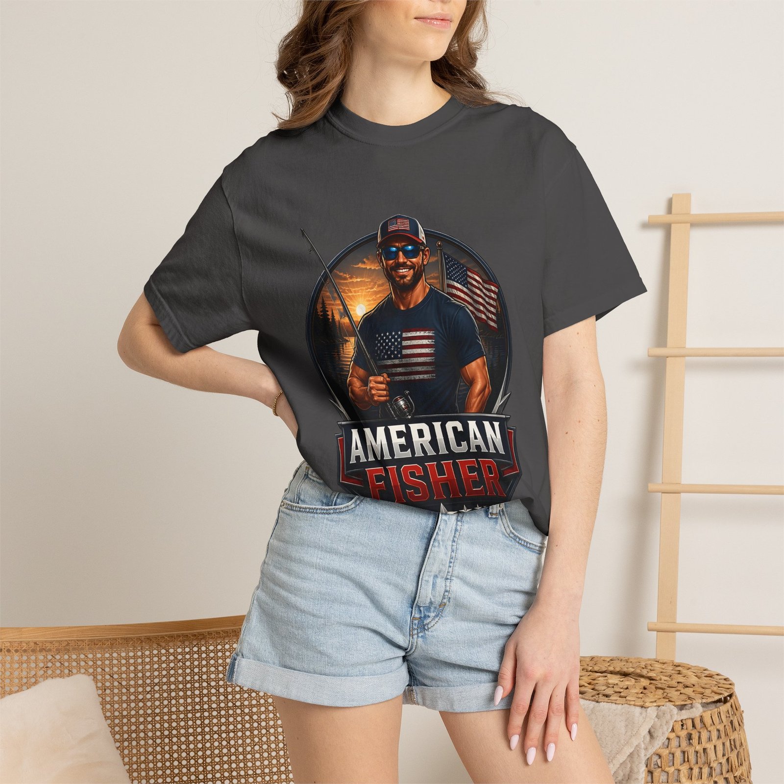 American Fisher T-Shirt — Patriotic Fishing Tee for Men - Image 48