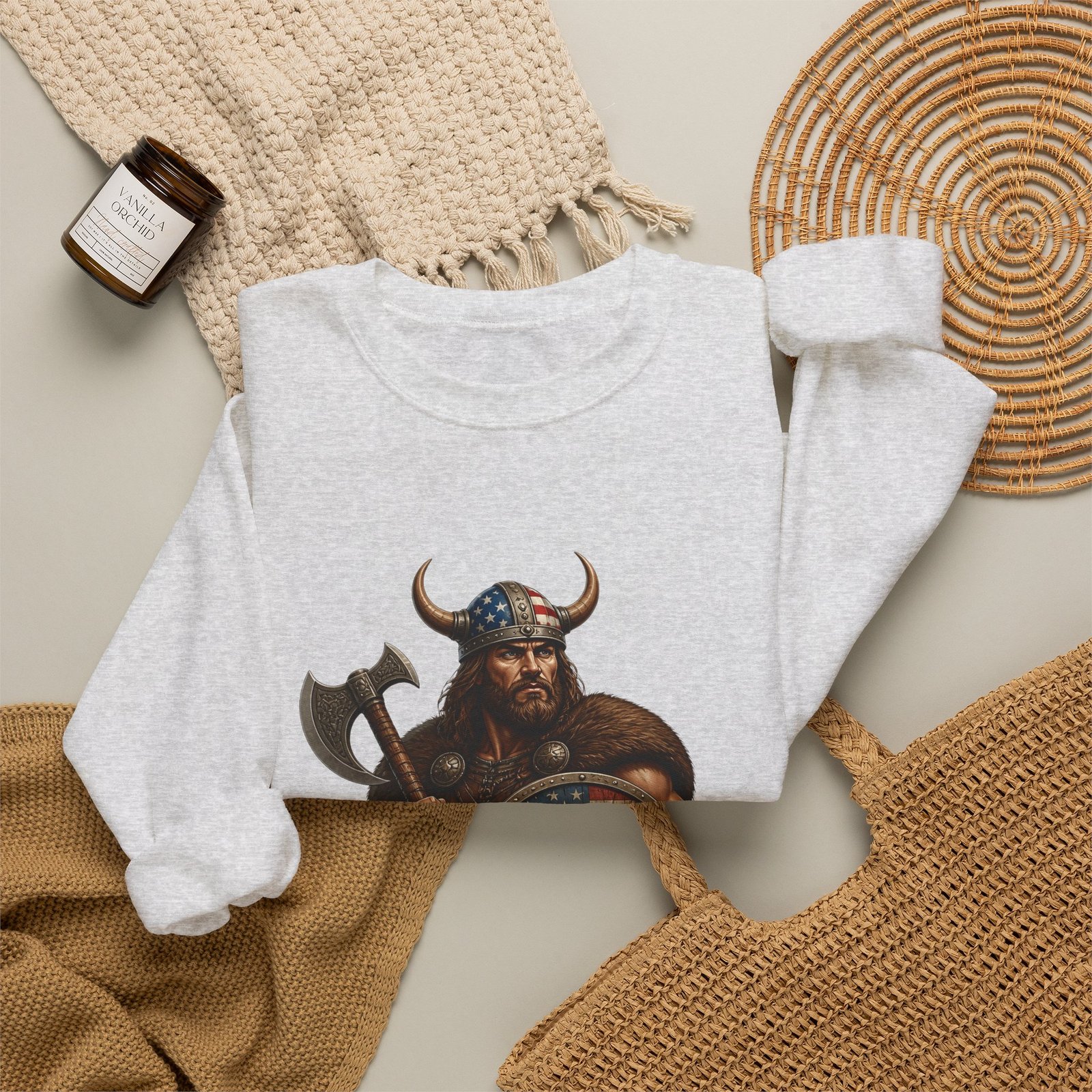 American Viking Sweatshirt - Patriotic Viking Crewneck - Image 12