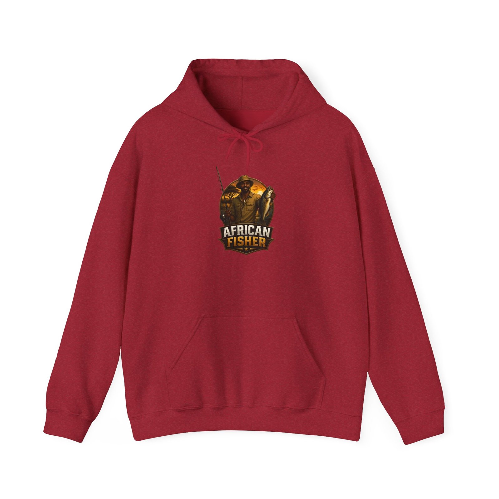 African Fisher Hoodie - Vintage Fishing Logo Pullover for Anglers - Image 45