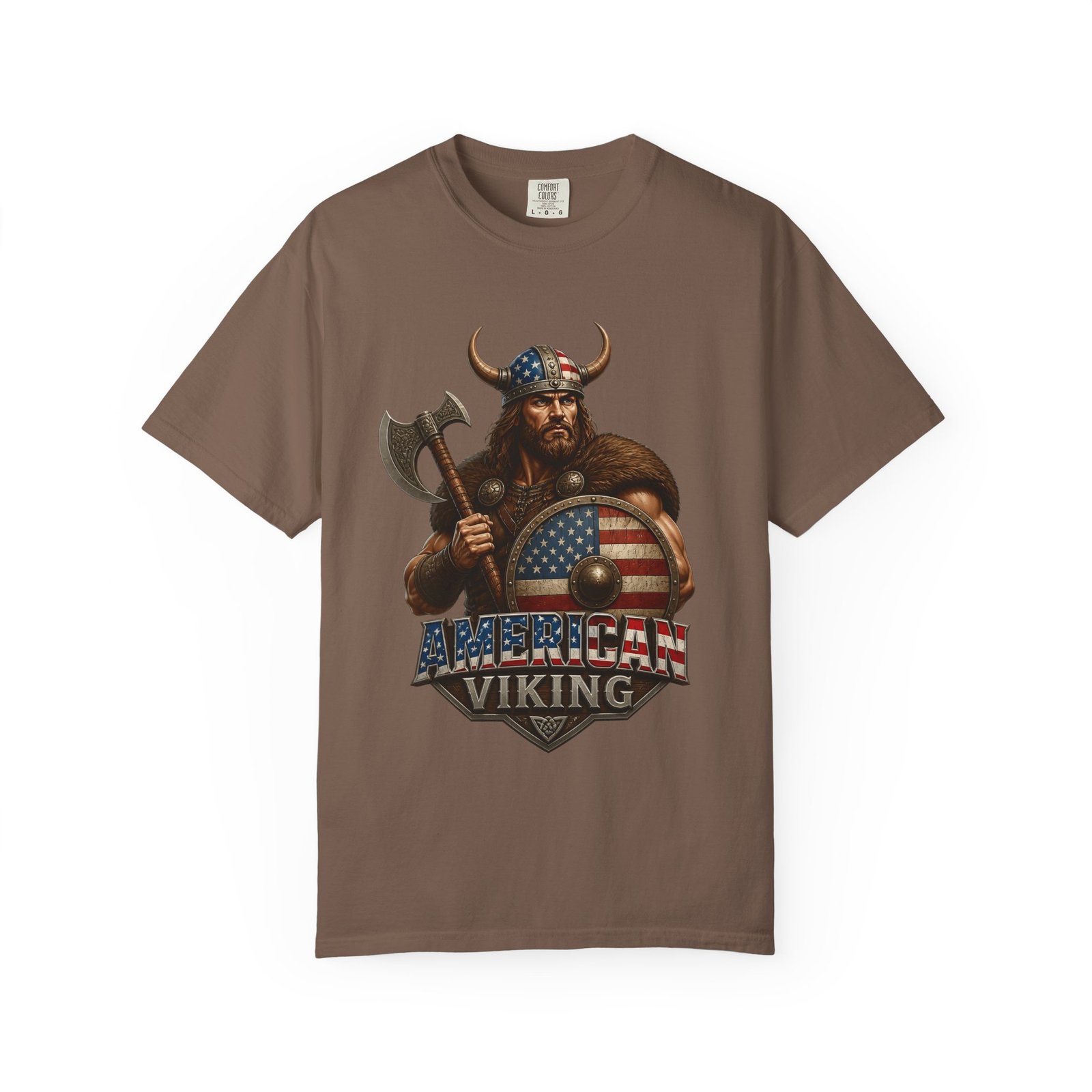 American Viking T-Shirt — Patriotic Viking Shield Tee - Image 25